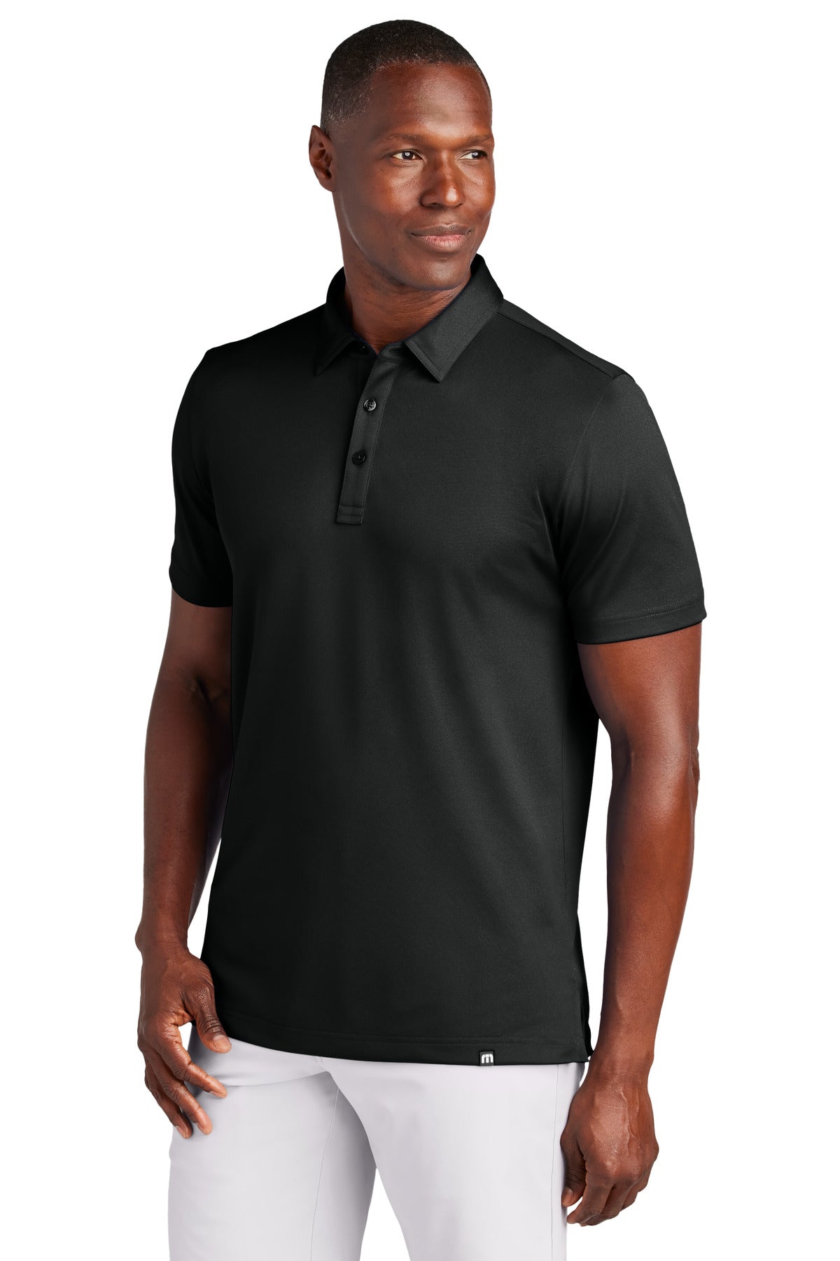 Custom logo TravisMathew Cabana Solid Polo TM1MAA370 in Black