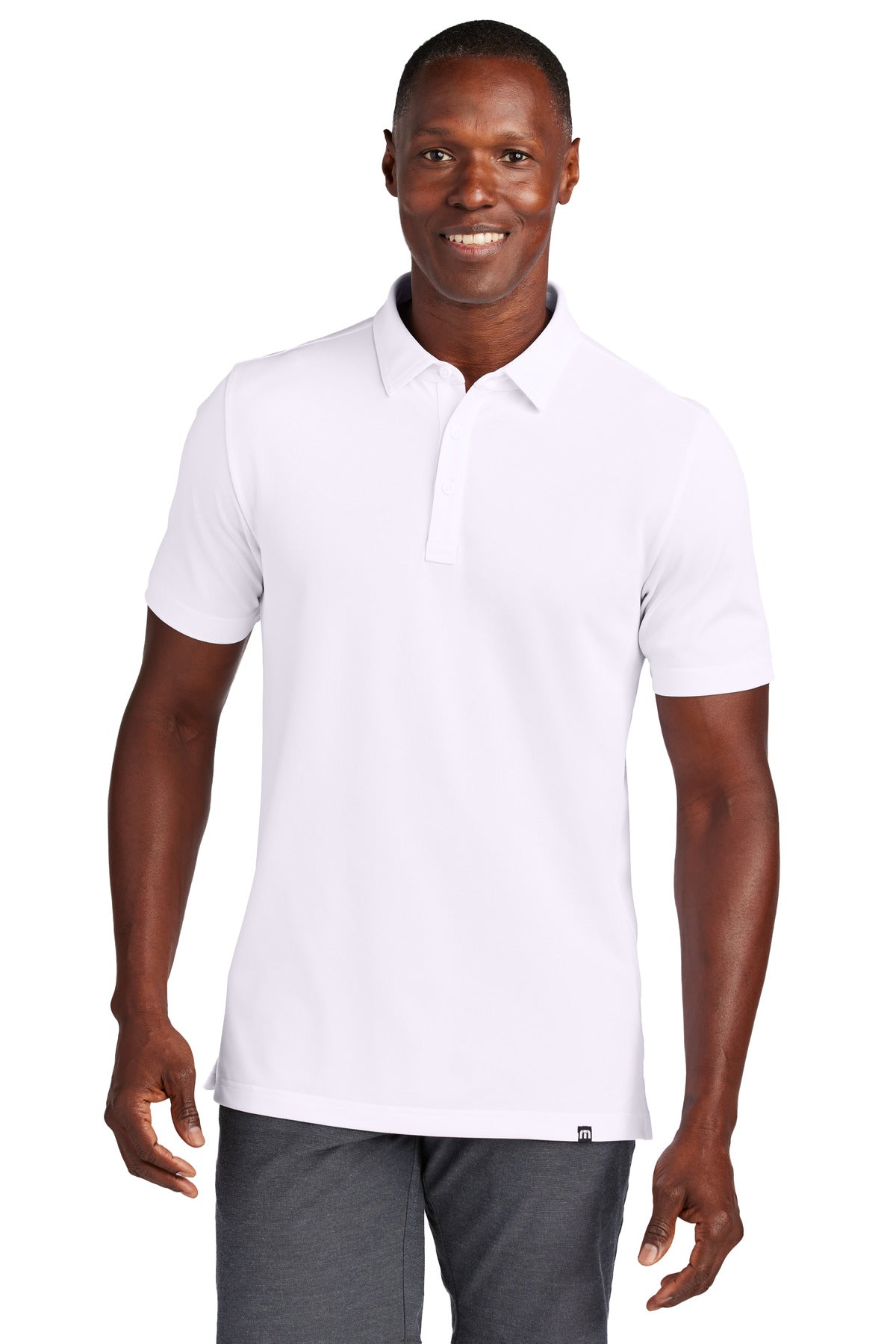 Custom logo TravisMathew Cabana Solid Polo TM1MAA370 in White