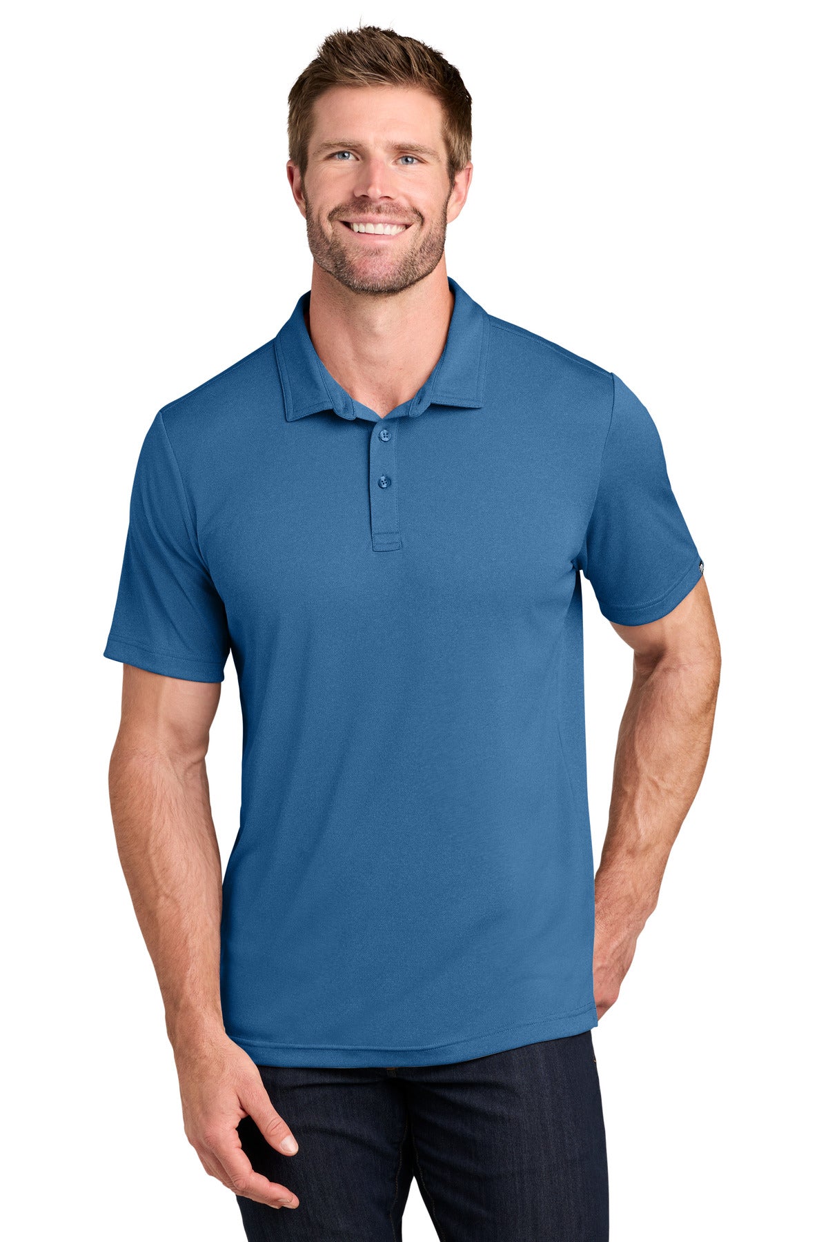 Custom logo TravisMathew Coto Performance Polo. TM1MU410 in Federal Blue