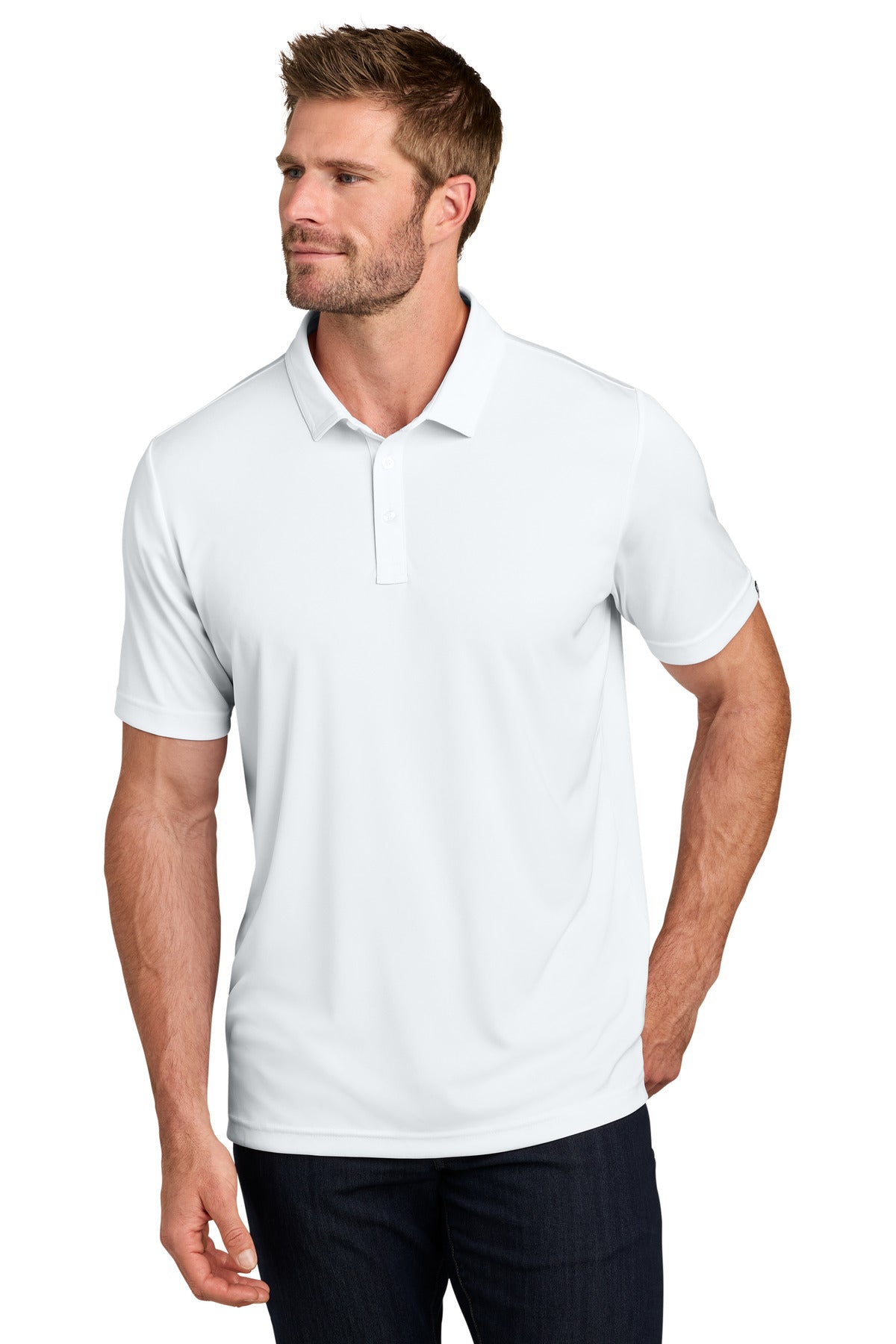 Custom logo TravisMathew Coto Performance Polo. TM1MU410 in White