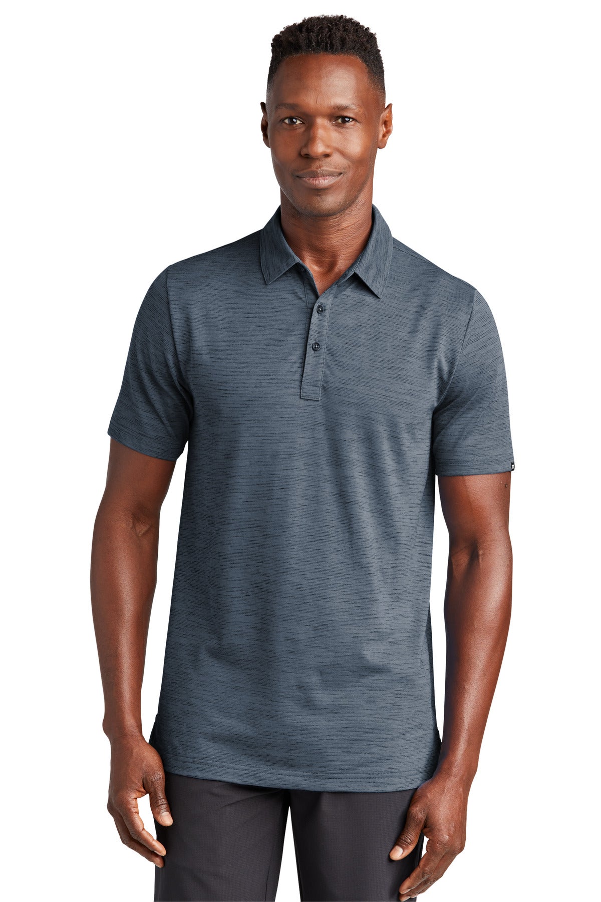 Custom logo TravisMathew Auckland Slub Polo TM1MW451 in Blue Nights