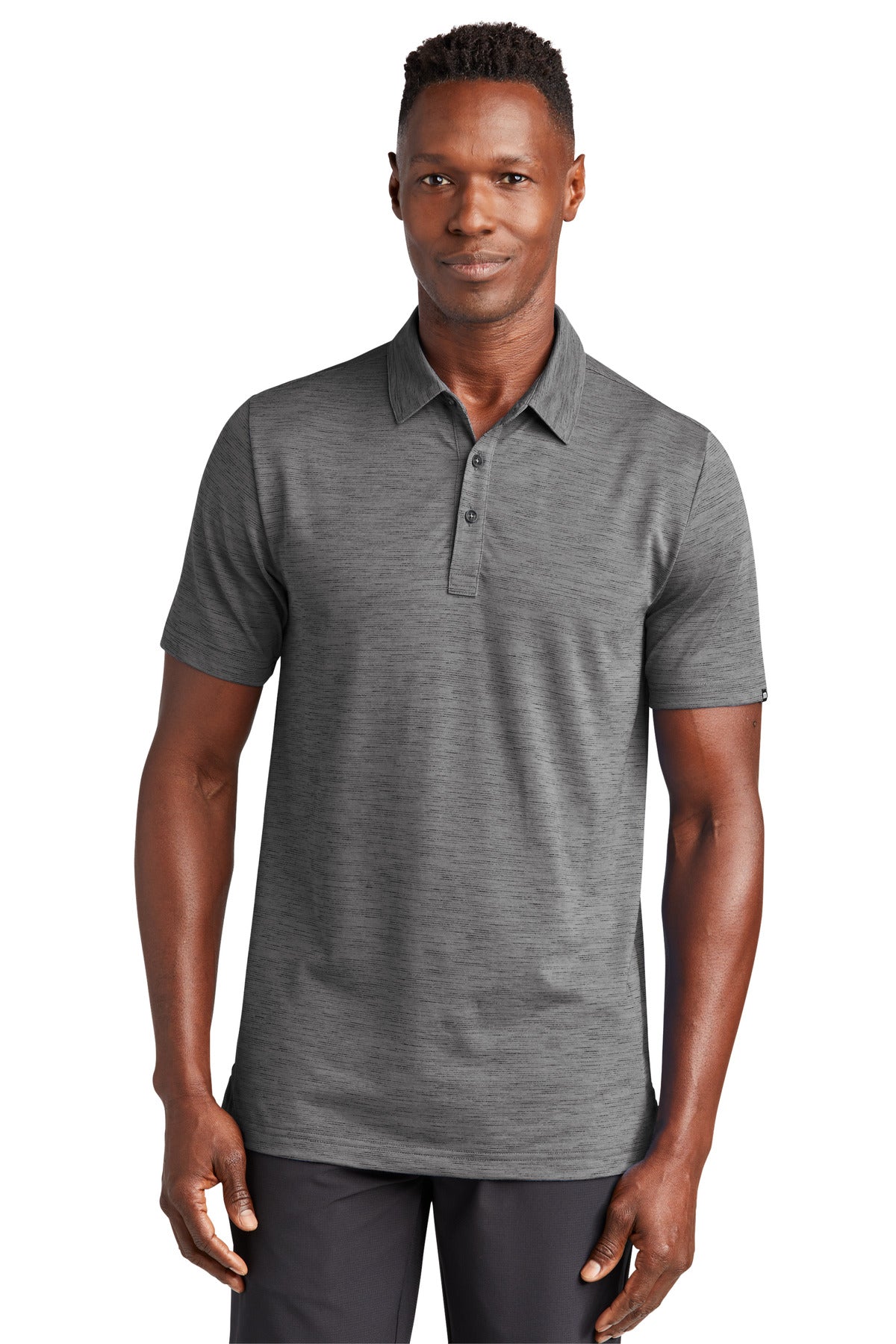 Custom logo TravisMathew Auckland Slub Polo TM1MW451 in Dark Grey