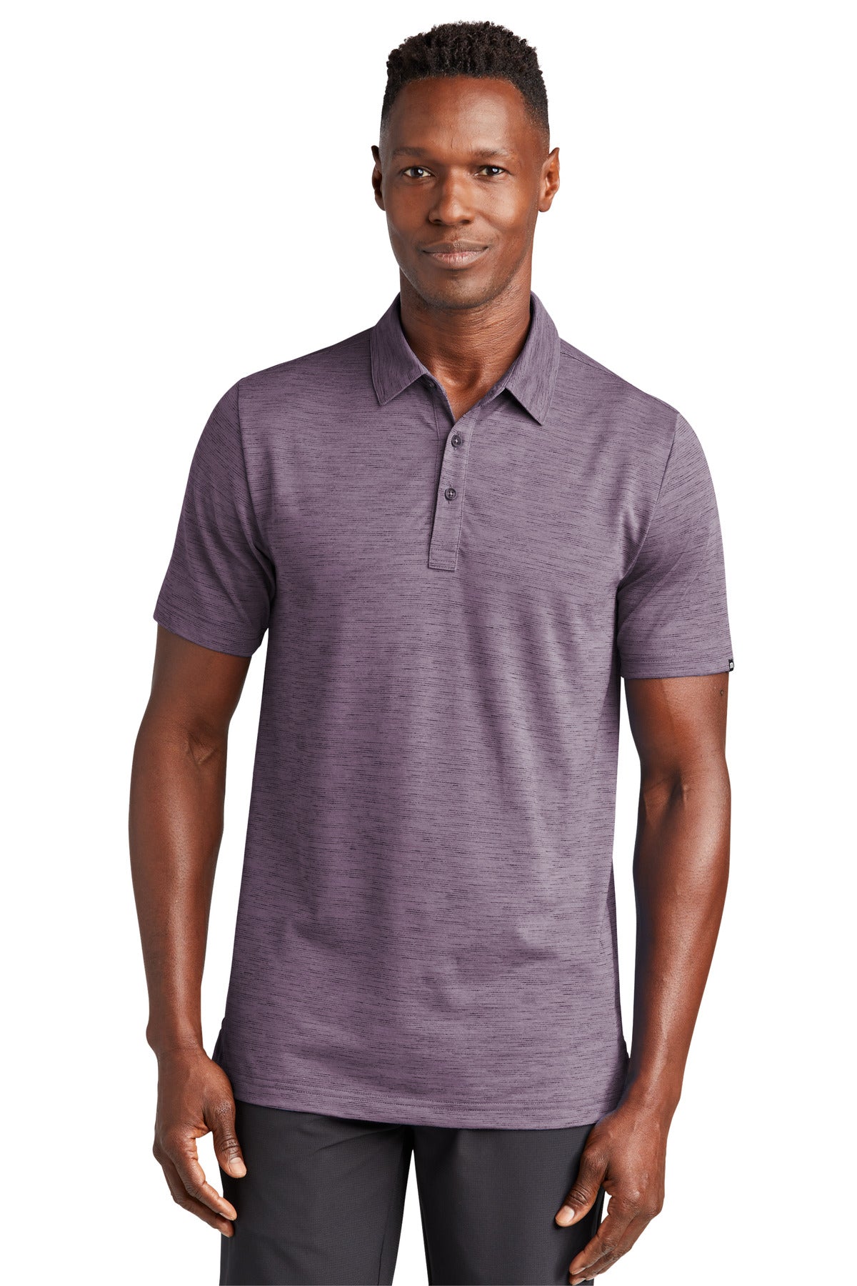 Custom logo TravisMathew Auckland Slub Polo TM1MW451 in Purple Sage