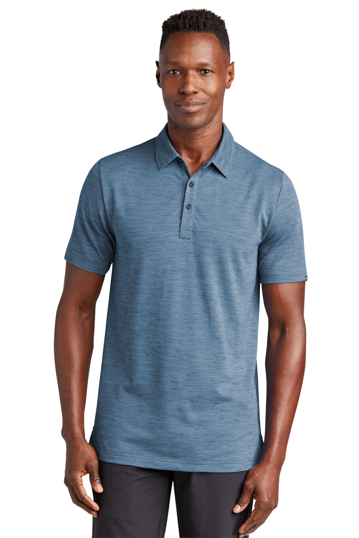 Custom logo TravisMathew Auckland Slub Polo TM1MW451 in Riviera Blue