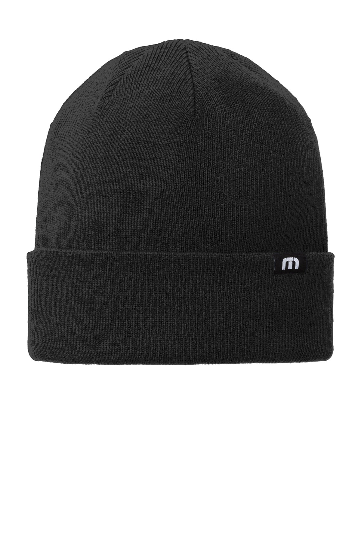 Custom logo TravisMathew Solid Cuffed Beanie TM1MY394 in Black