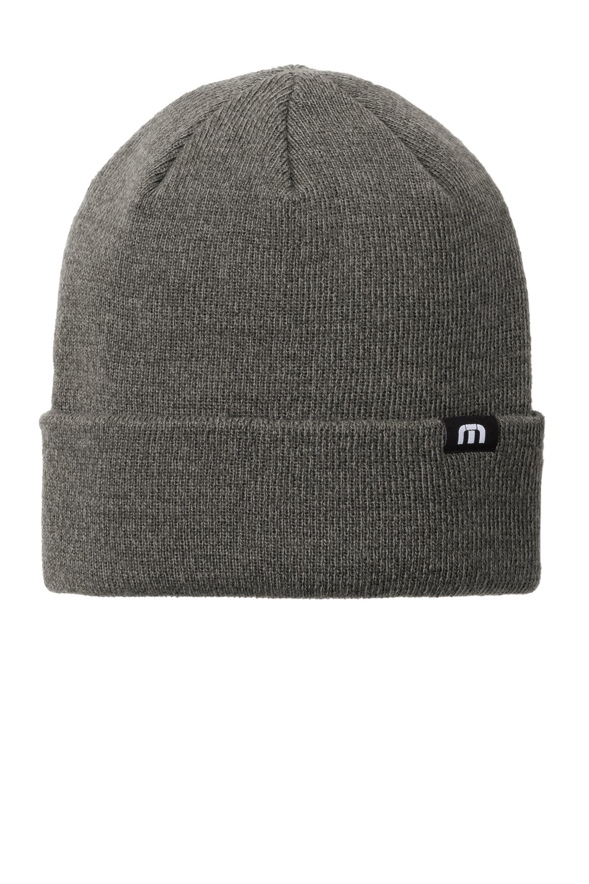 Custom logo TravisMathew Solid Cuffed Beanie TM1MY394 in Dark Grey Heather