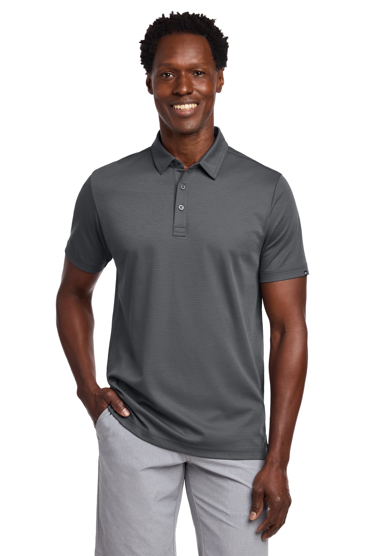Custom logo TravisMathew Bayfront Solid Polo TM1MY399 in Dark Grey