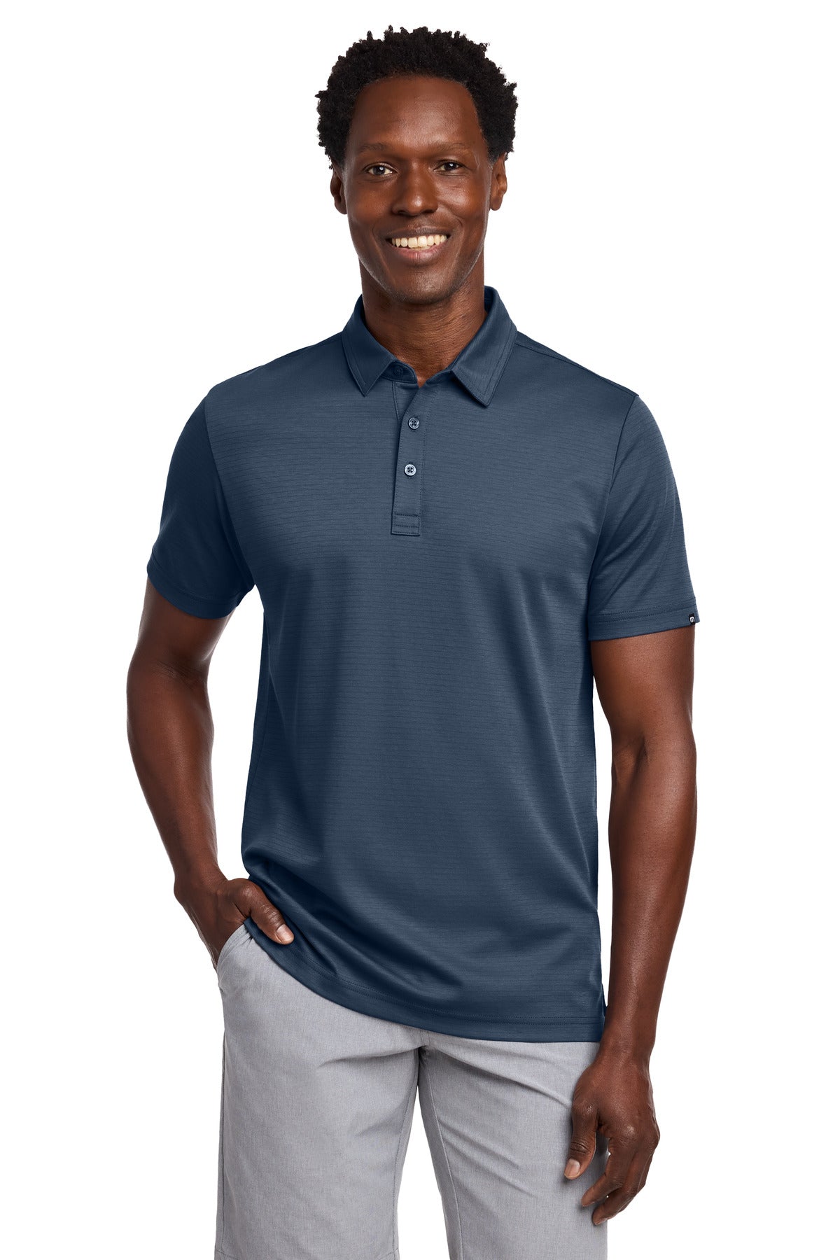 Custom logo TravisMathew Bayfront Solid Polo TM1MY399 in Insignia Blue