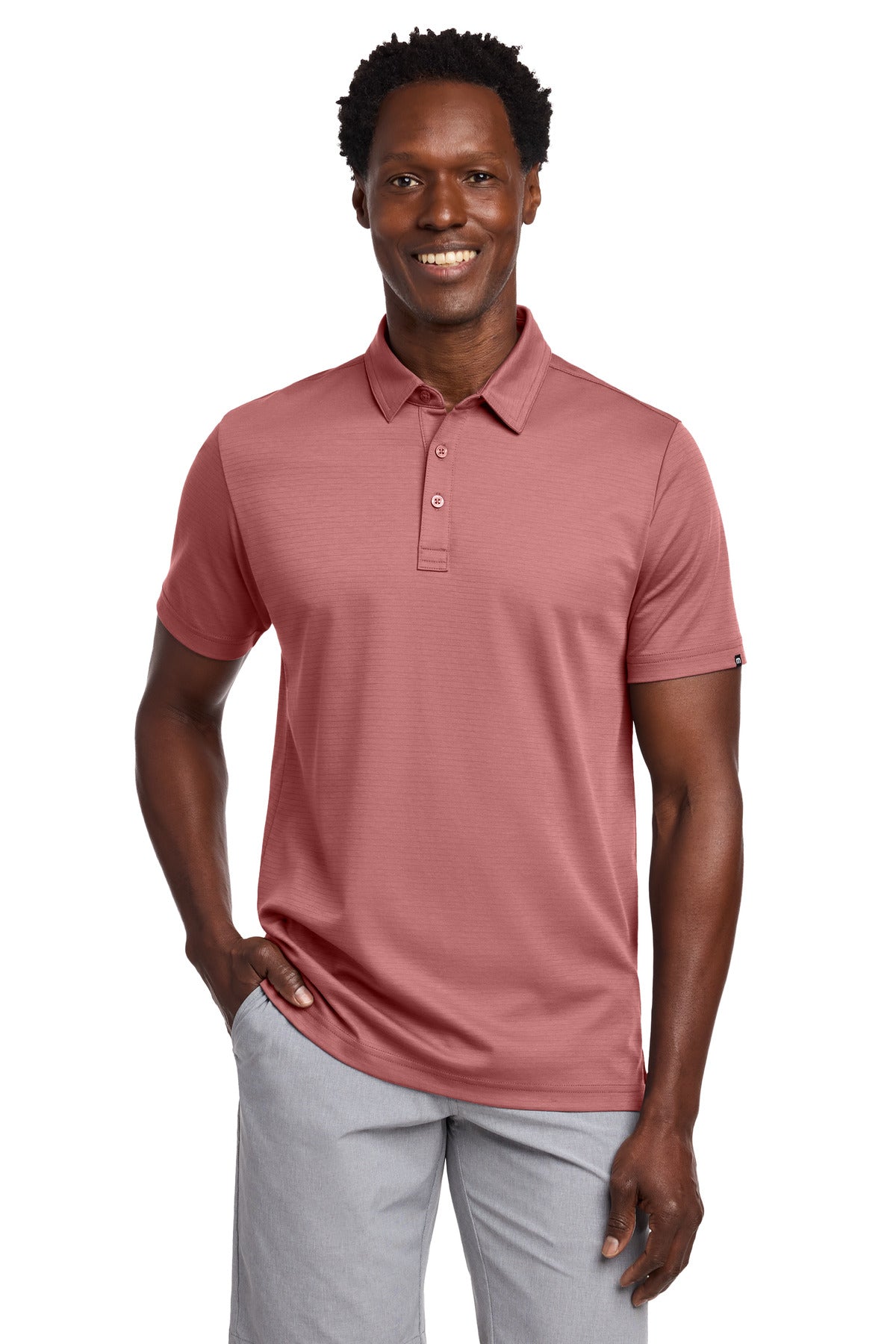 Custom logo TravisMathew Bayfront Solid Polo TM1MY399 in Roan Rouge
