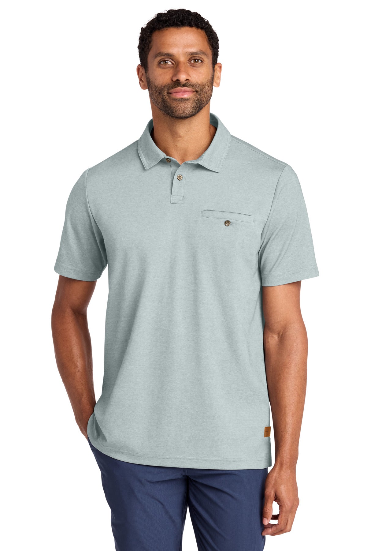 Custom logo TravisMathew Sunsetters Pocket Polo TM1MZ344 in Balsam Green Heather