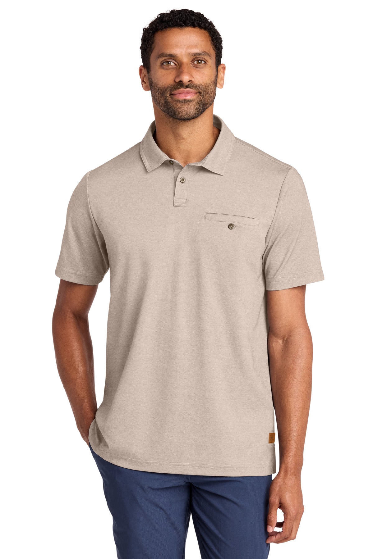 Custom logo TravisMathew Sunsetters Pocket Polo TM1MZ344 in Portabella Heather