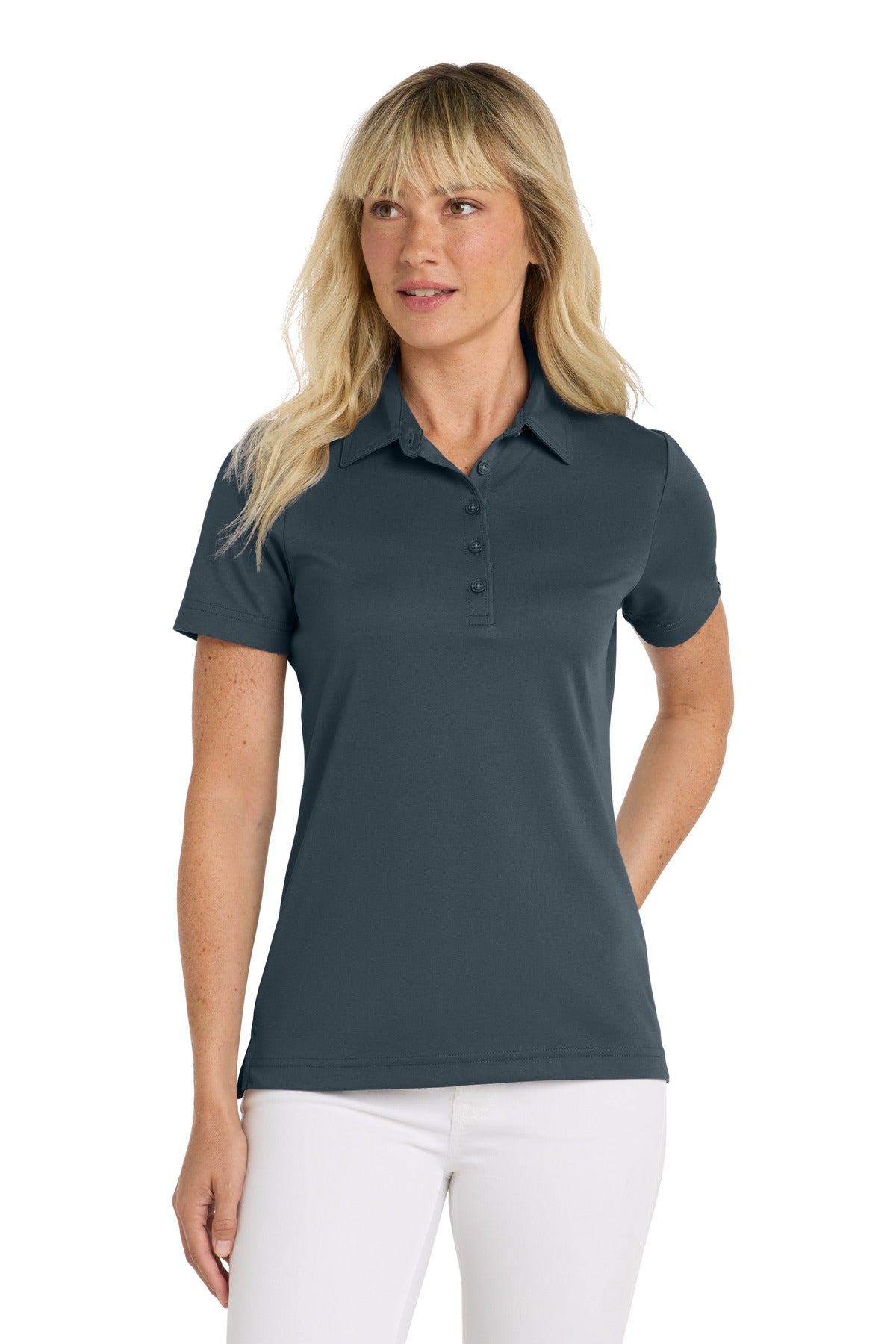 Custom logo TravisMathew Women's Oceanside Solid Polo TM1WW001 in Blue Nights