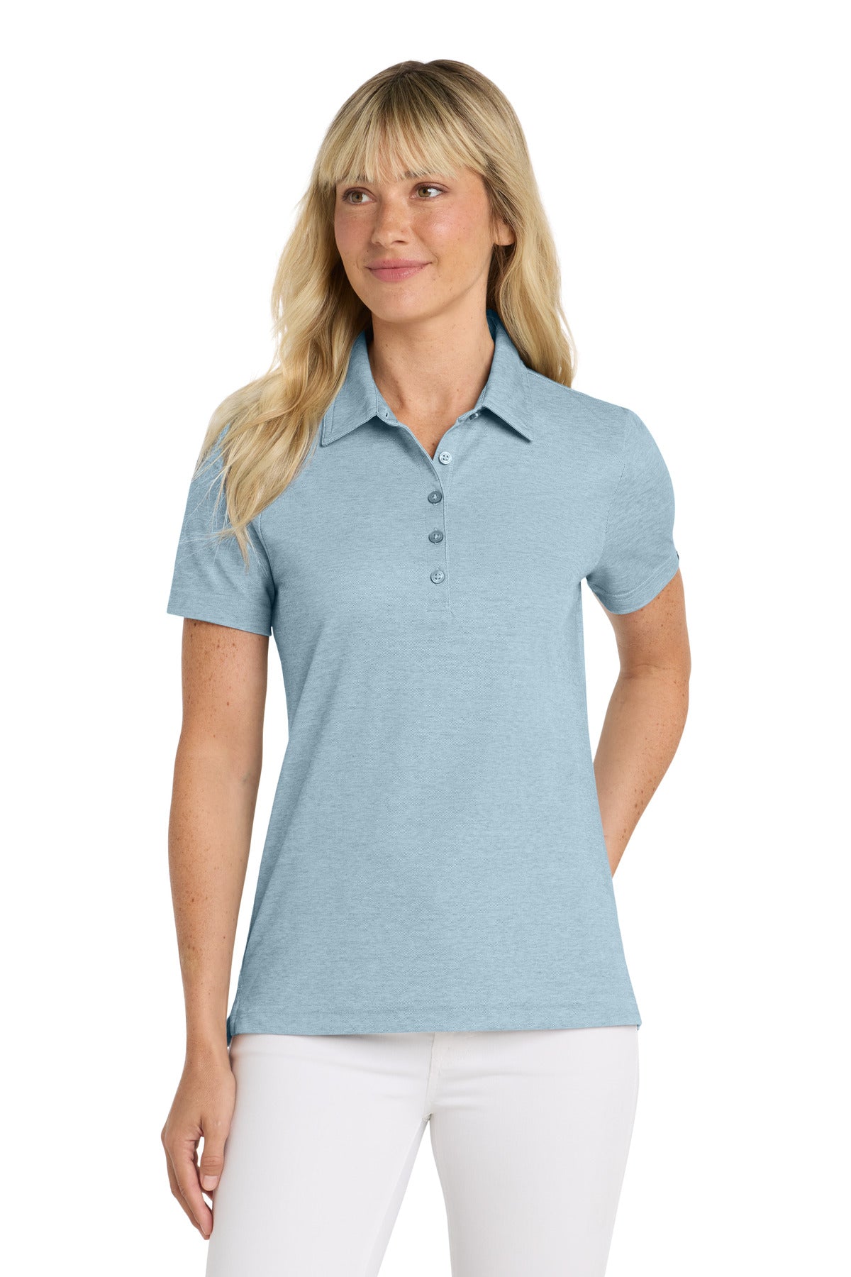 Custom logo TravisMathew Women's Oceanside Heather Polo TM1WW002 in Allure Heather