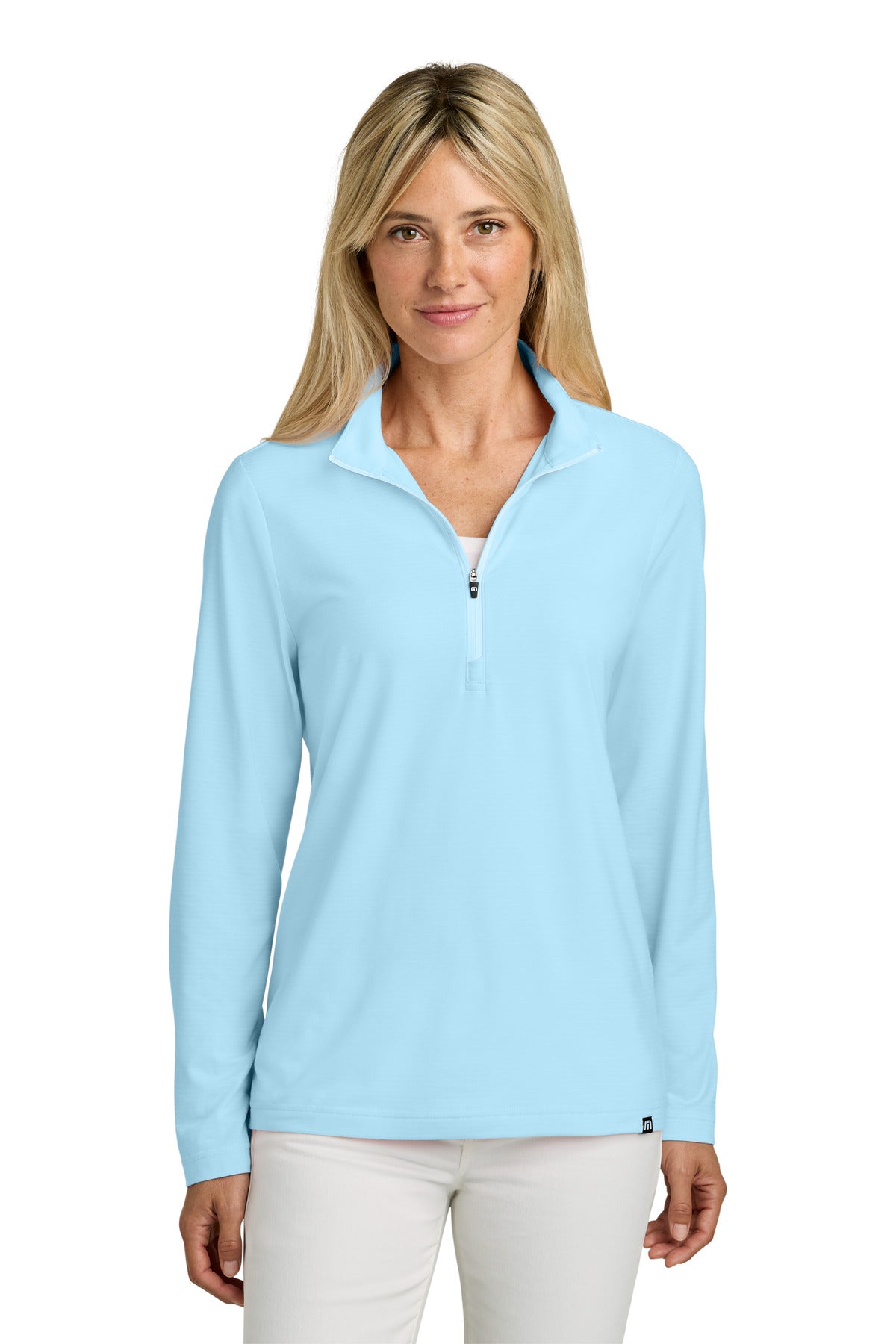 Custom logo TravisMathew Women's Crestview 1/4-Zip TM1WW003 in Dream Blue
