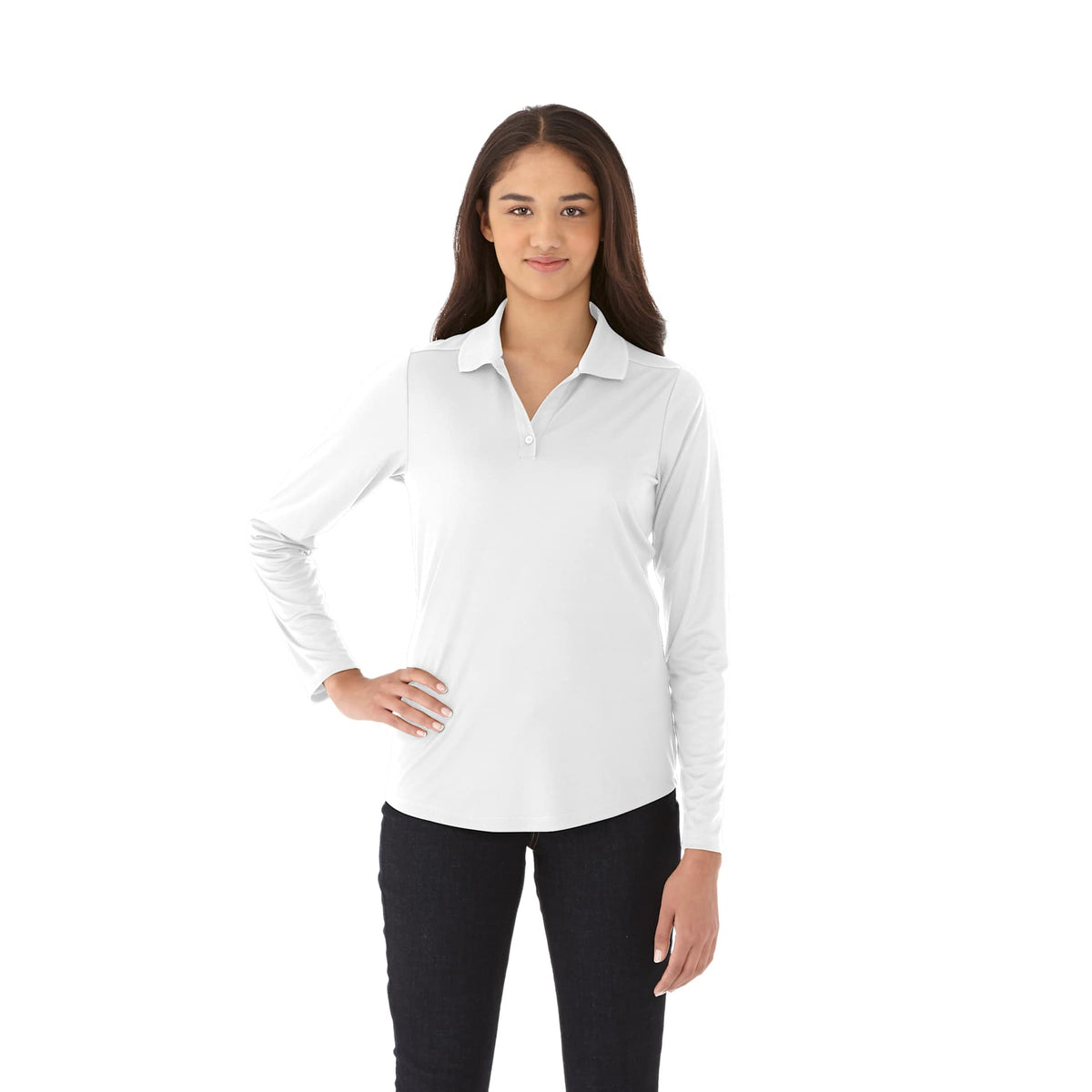 Custom logo Women's Mori Long Sleeve Polo