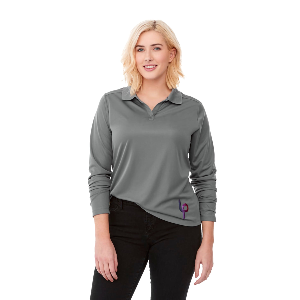 Custom logo Women's Mori Long Sleeve Polo