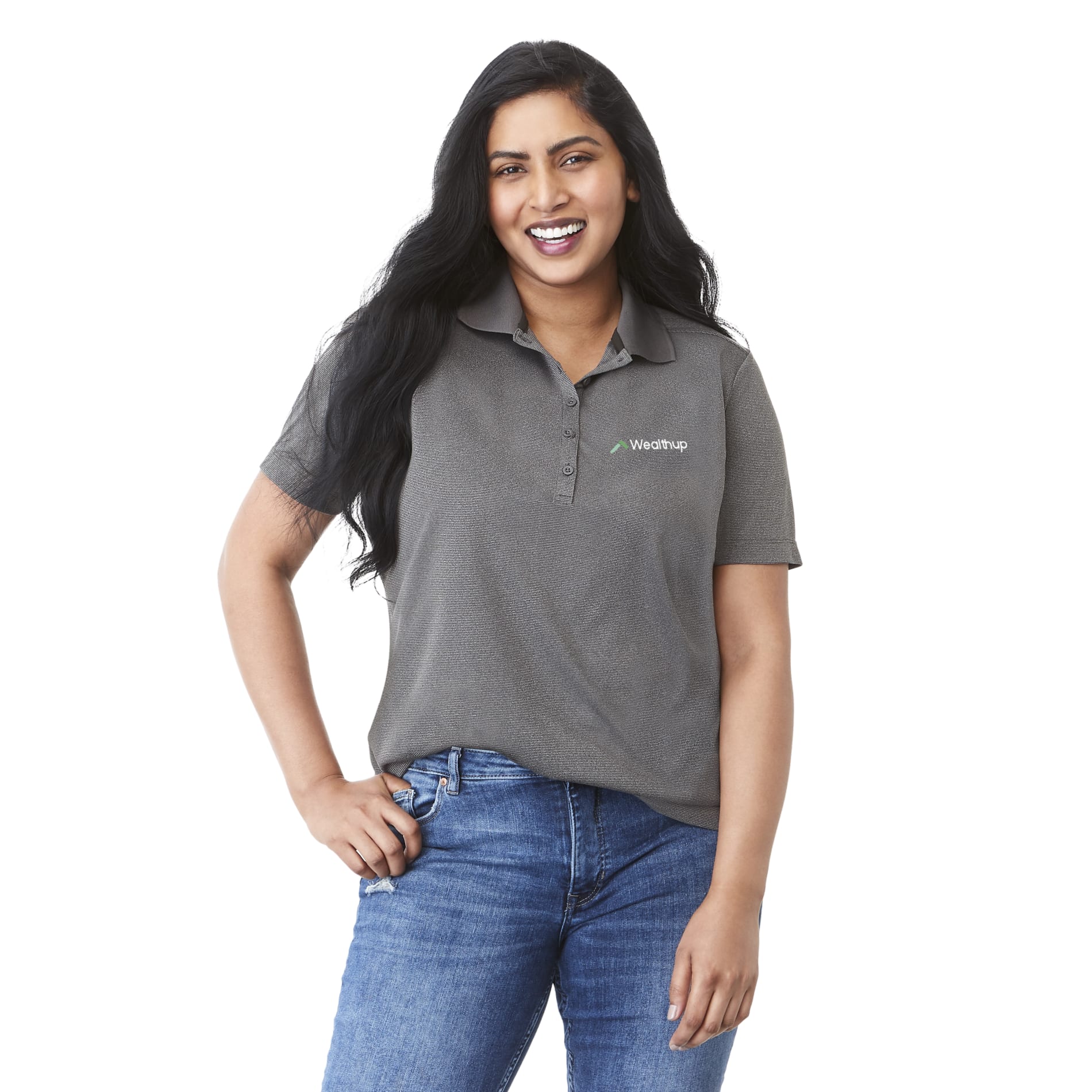 Women's DADE Short Sleeve Polo - Heather Dark Charcoal