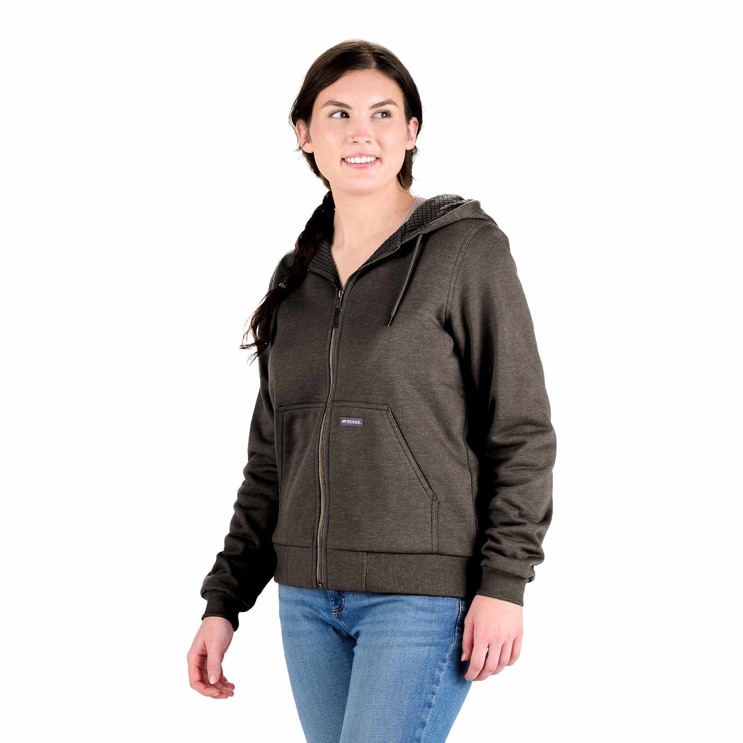 Berne Heritage Grid Fleece-Lined Zip Sweatshirt - Women's