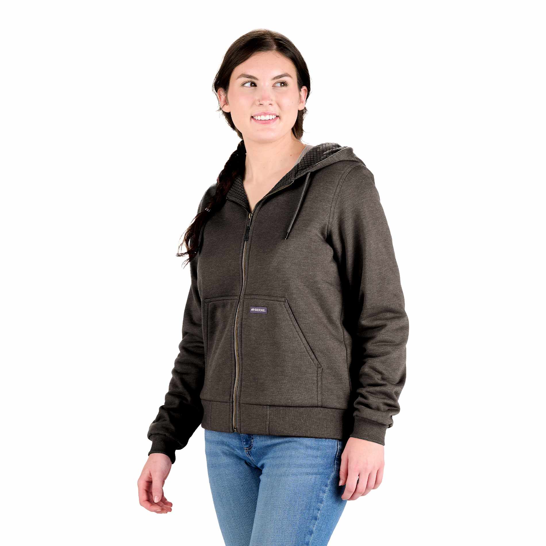 Berne Heritage Grid Fleece-Lined Zip Sweatshirt - Women's