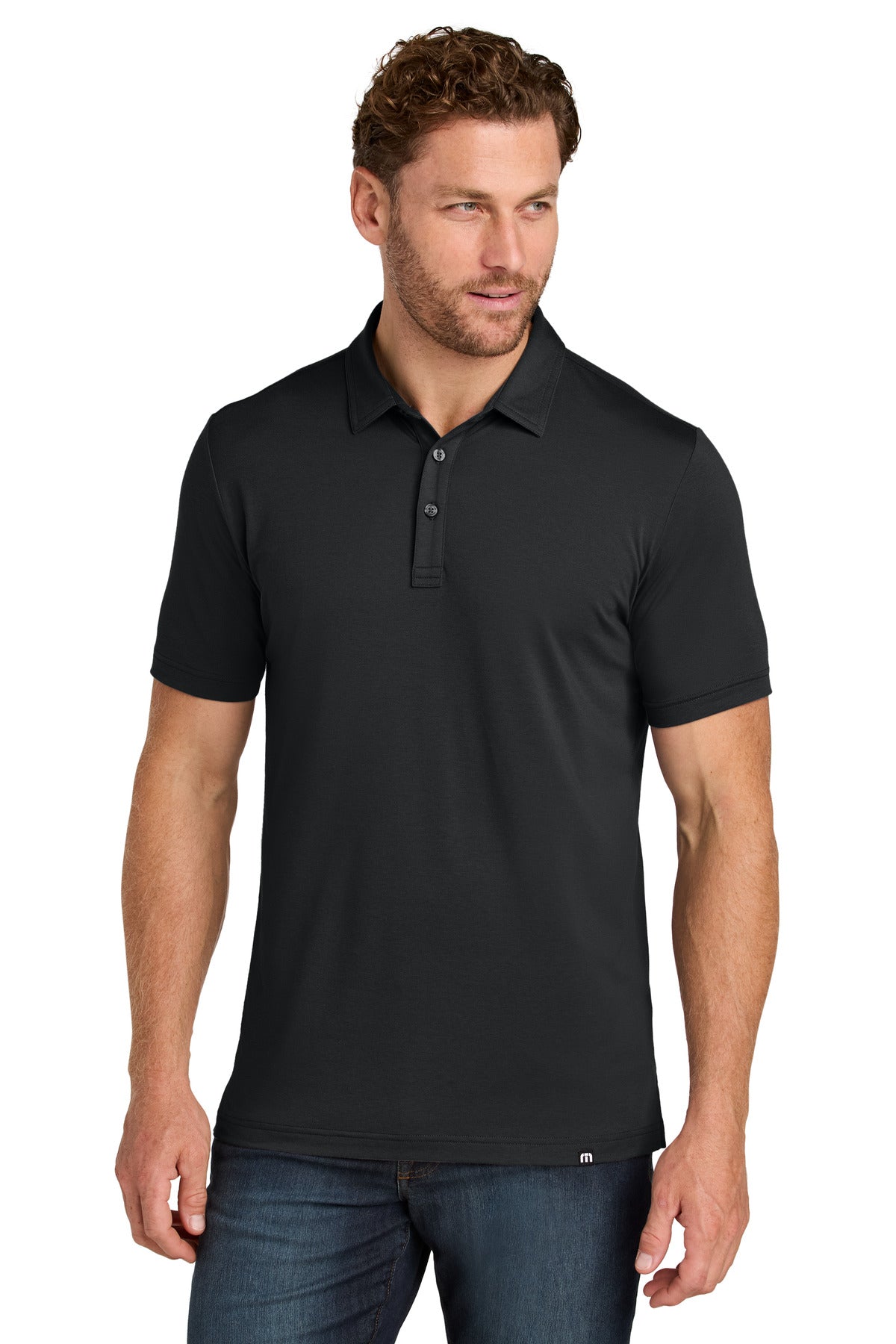 Custom logo TravisMathew Glenview Solid Polo TMA41461 in Black