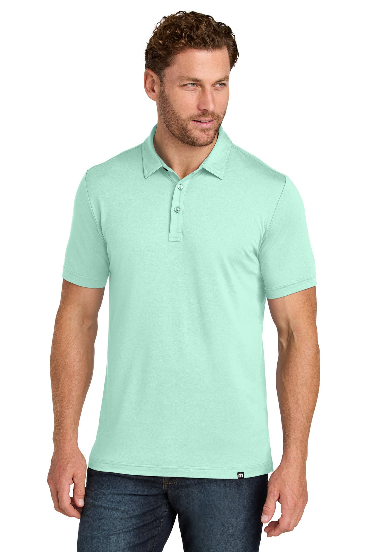 Custom logo TravisMathew Glenview Solid Polo TMA41461 in Mint