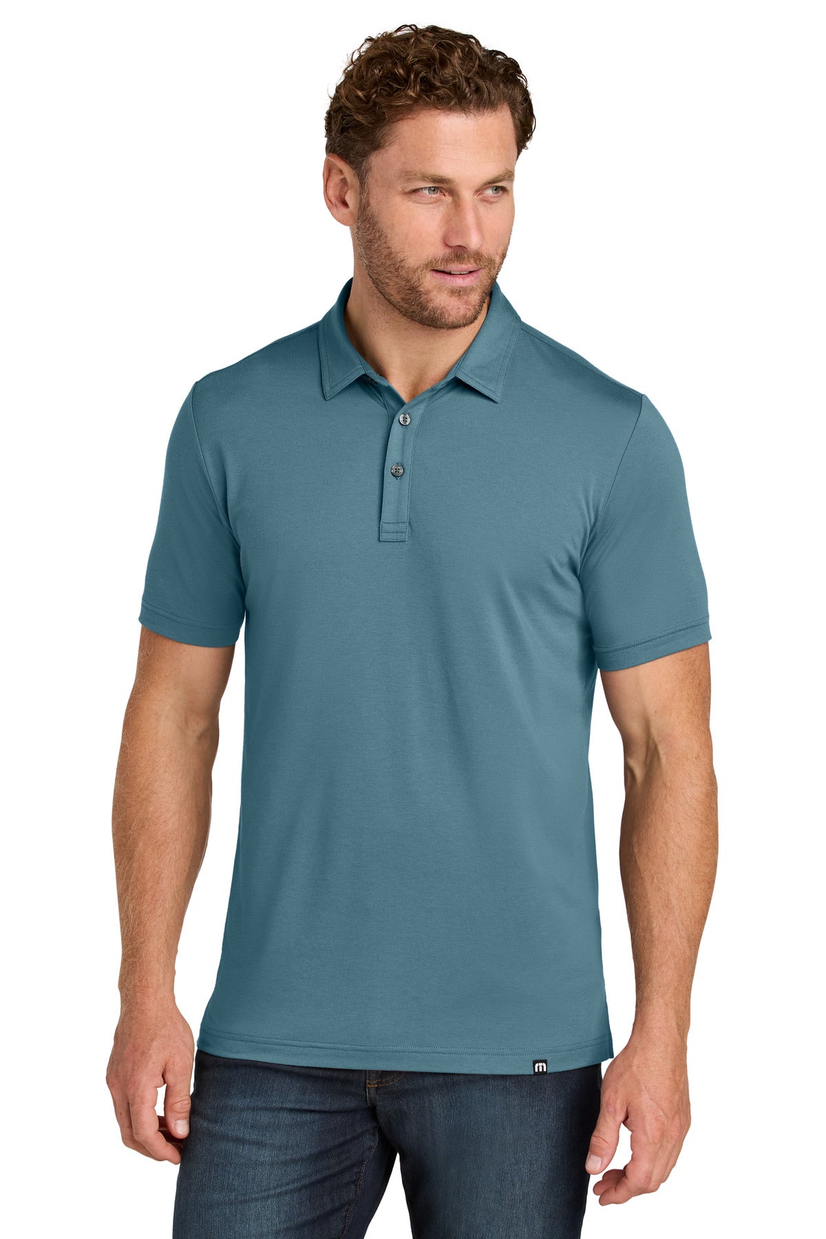 Custom logo TravisMathew Glenview Solid Polo TMA41461 in Stellar Blue