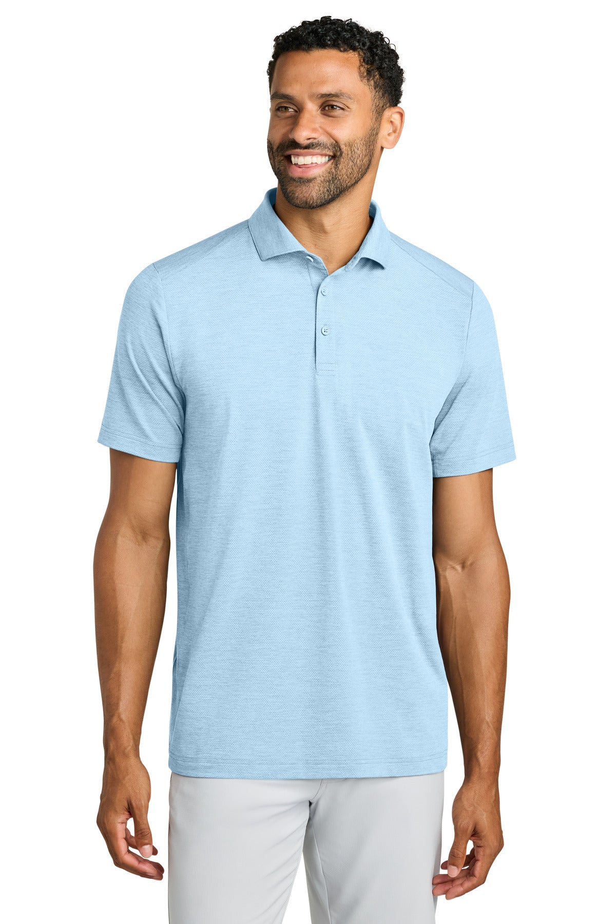 Custom logo TravisMathew Onward Polo TMA42773 in Airy Blue Heather