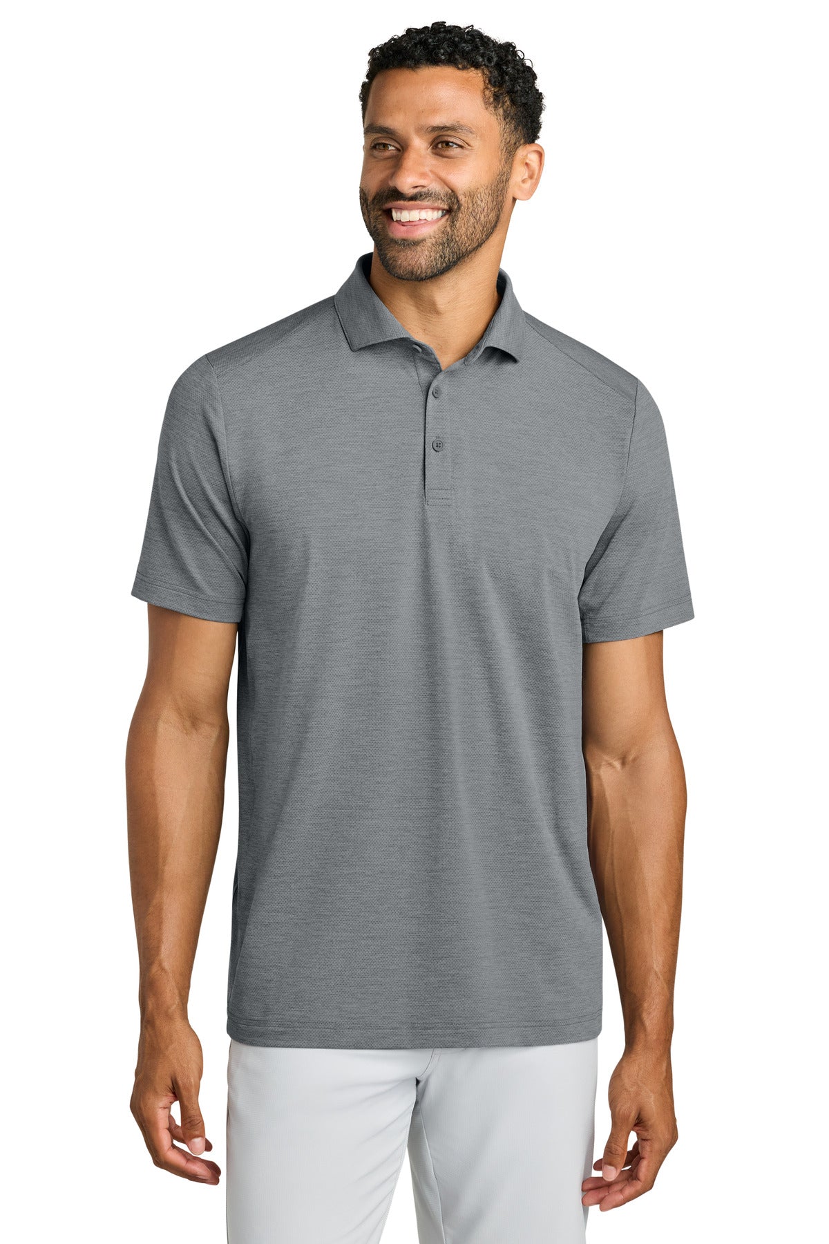 Custom logo TravisMathew Onward Polo TMA42773 in Quiet Shade Grey Heather