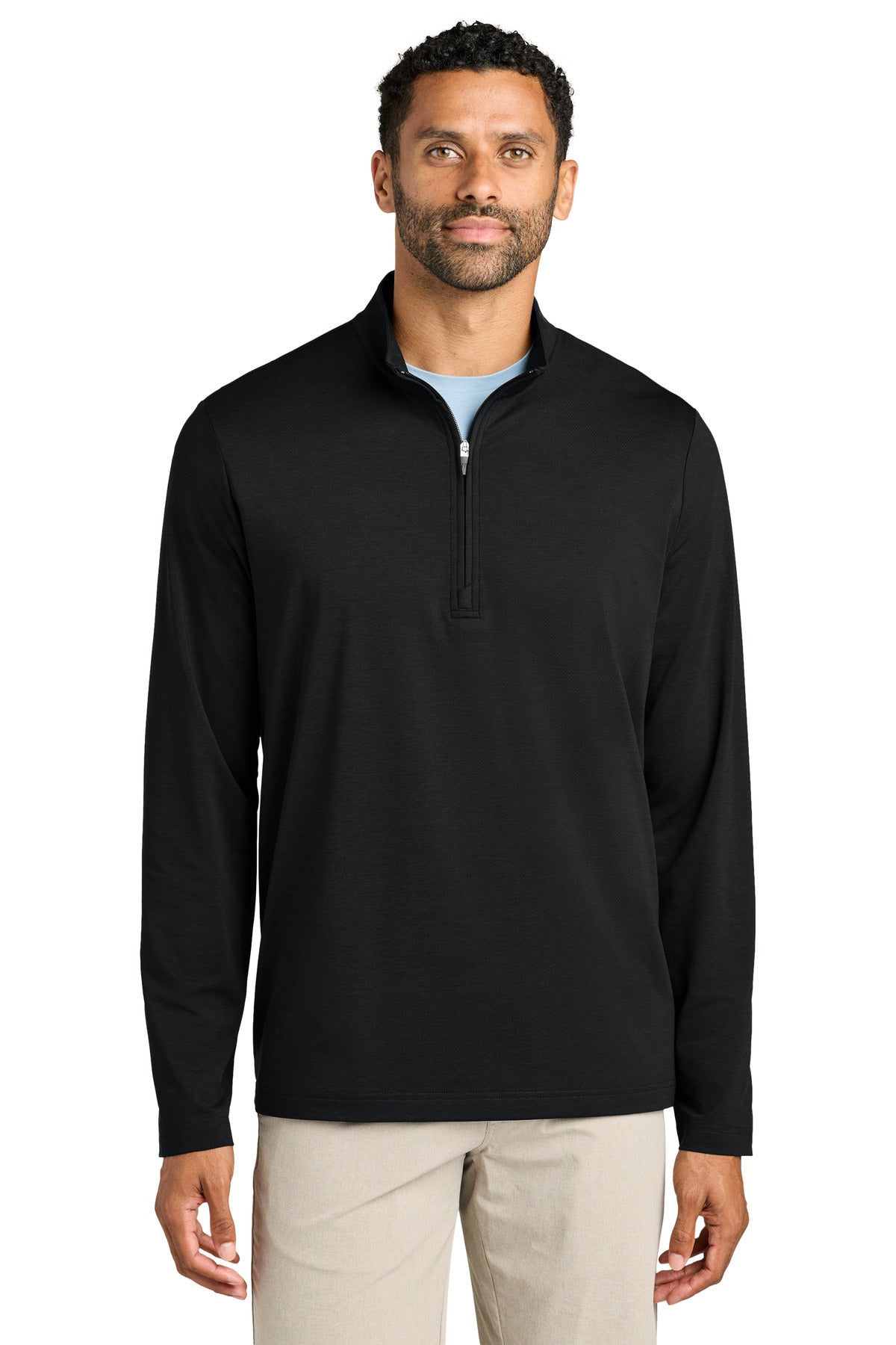 Custom logo TravisMathew Onward 1/4-Zip TMA42775 in Black