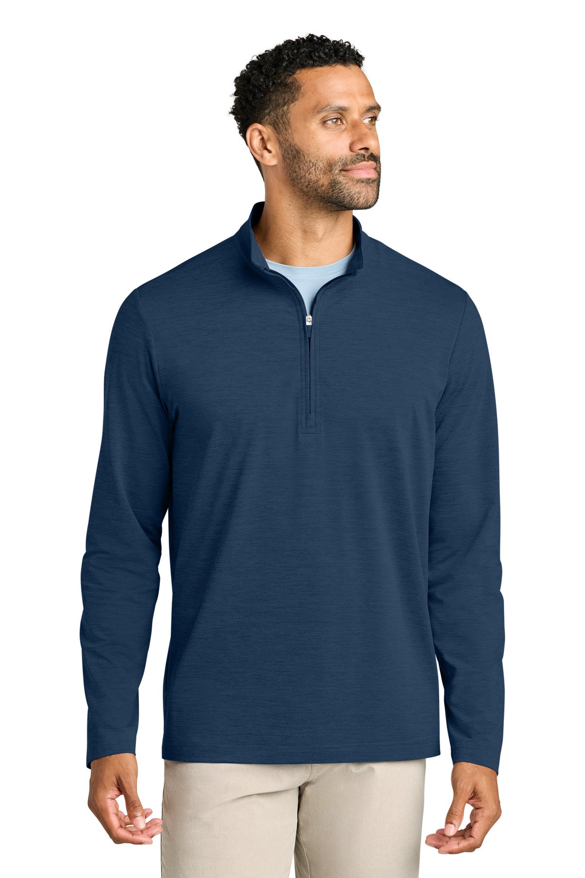 Custom logo TravisMathew Onward 1/4-Zip TMA42775 in Navy Heather