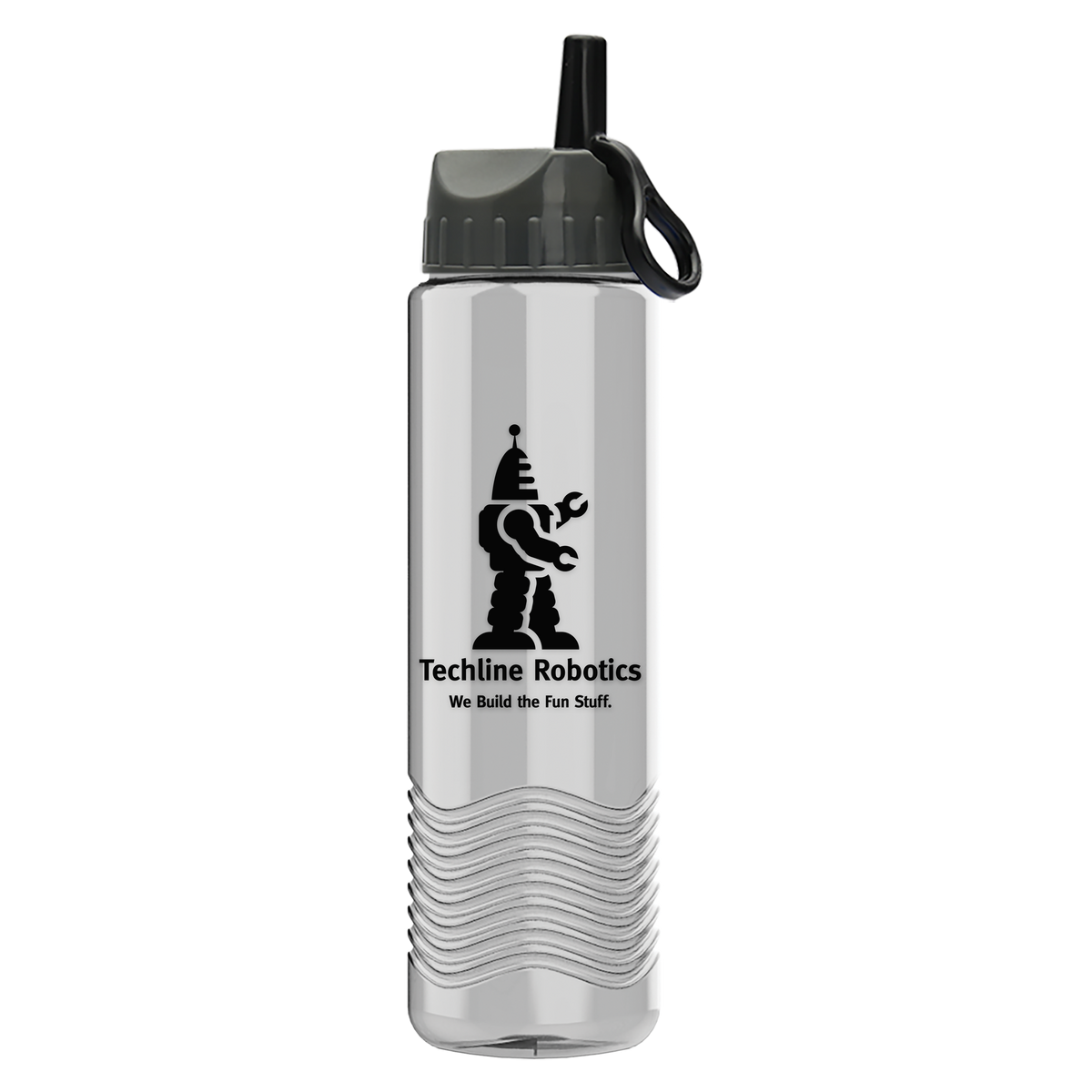 Custom logo Wave Tritan® Bottle with Ring-Straw Lid - 24 oz.