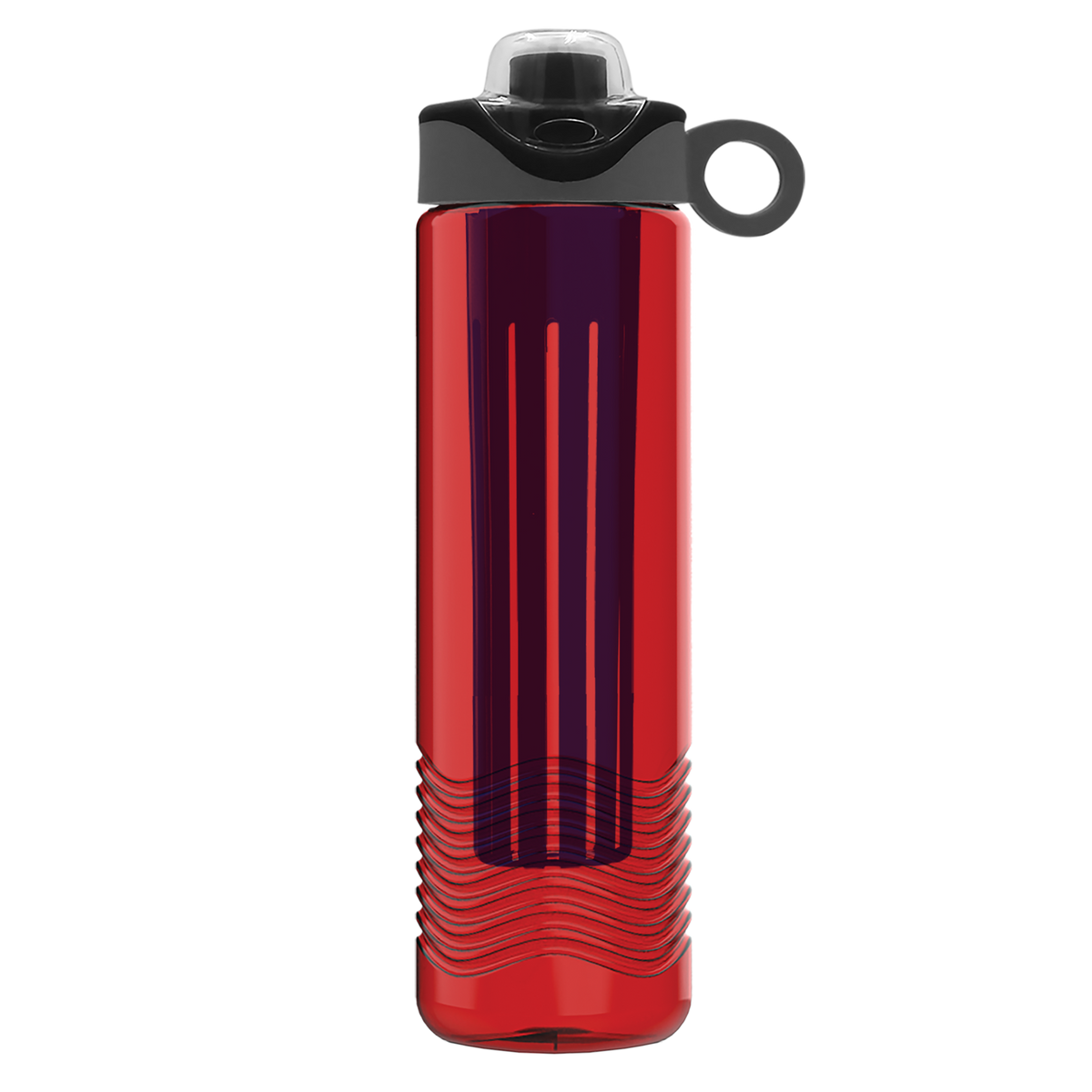 Custom logo Wave Tritan® Bottle with Two-Tone Drink-Thru Lid with Silicone Loop and Infuser - 24 oz.
