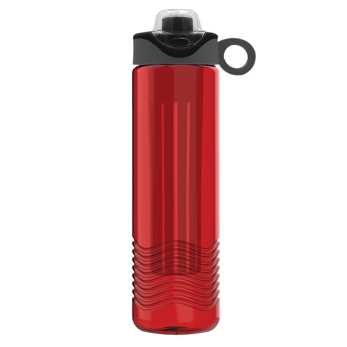 Custom logo Wave Tritan® Bottle with Two-Tone Drink-Thru Lid with Silicone Loop and Infuser - 24 oz.