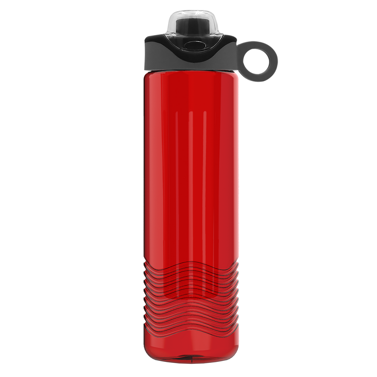 Custom logo Wave Tritan® Bottle with Two-Tone Drink-Thru Lid with Silicone Loop and Infuser - 24 oz.