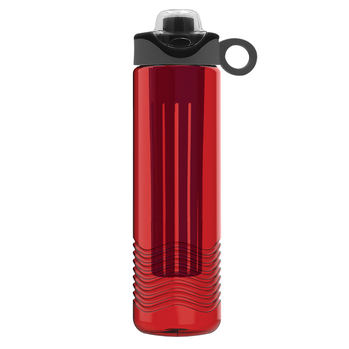 Custom logo Wave Tritan® Bottle with Two-Tone Drink-Thru Lid with Silicone Loop and Infuser - 24 oz.