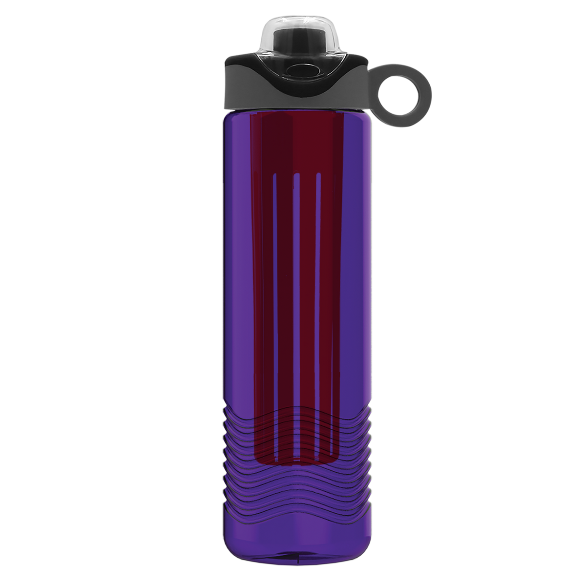 Custom logo Wave Tritan® Bottle with Two-Tone Drink-Thru Lid with Silicone Loop and Infuser - 24 oz.