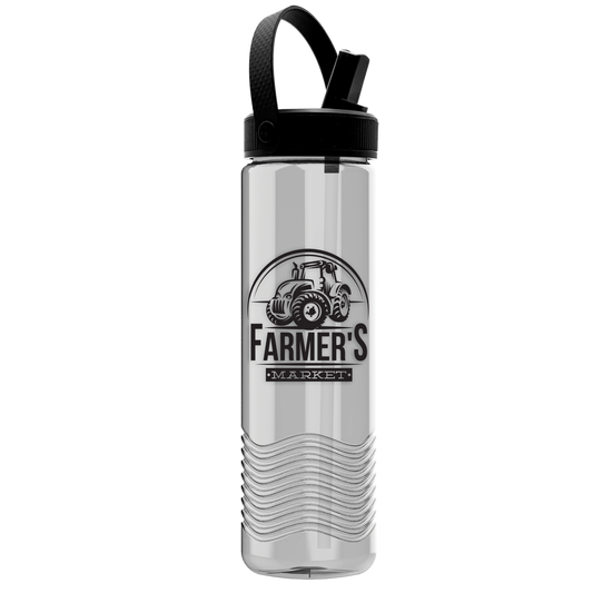 Wave Tritan® Bottle with Flip-Straw, Swivel-Handle Lid - 24 oz.