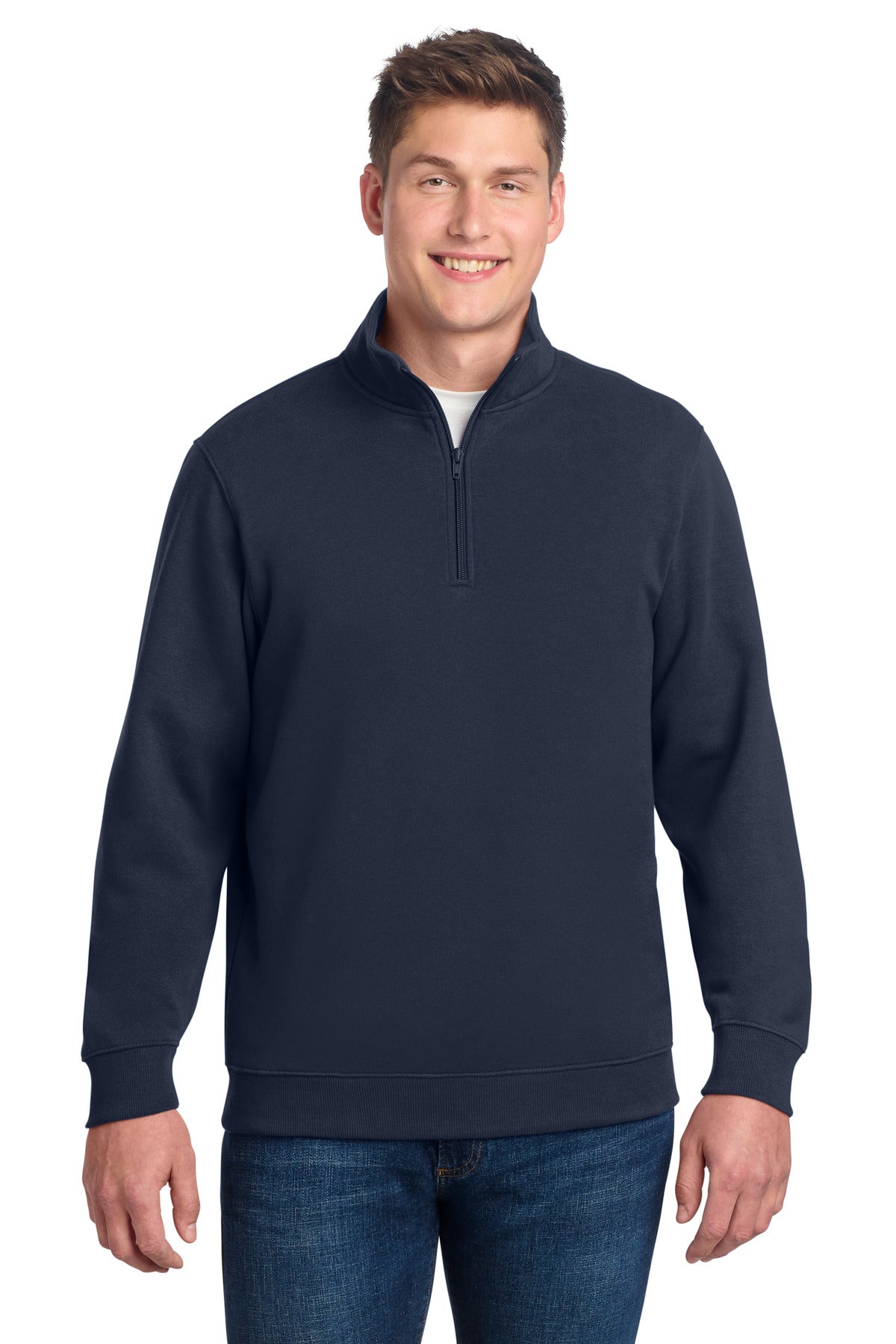 Custom logo Sport-Tek® Tall 1/4-Zip Sweatshirt. TST253 in True Navy