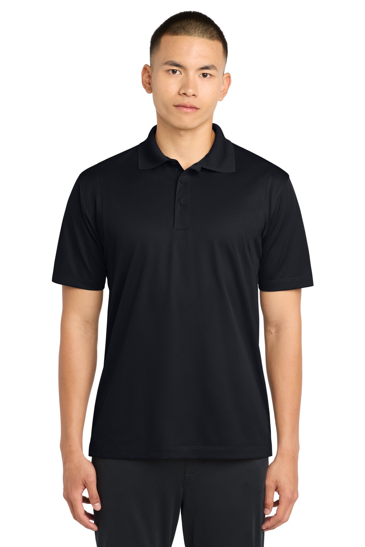 Custom logo Sport-Tek® Tall Micropique Sport-Wick® Polo. TST650 in Black
