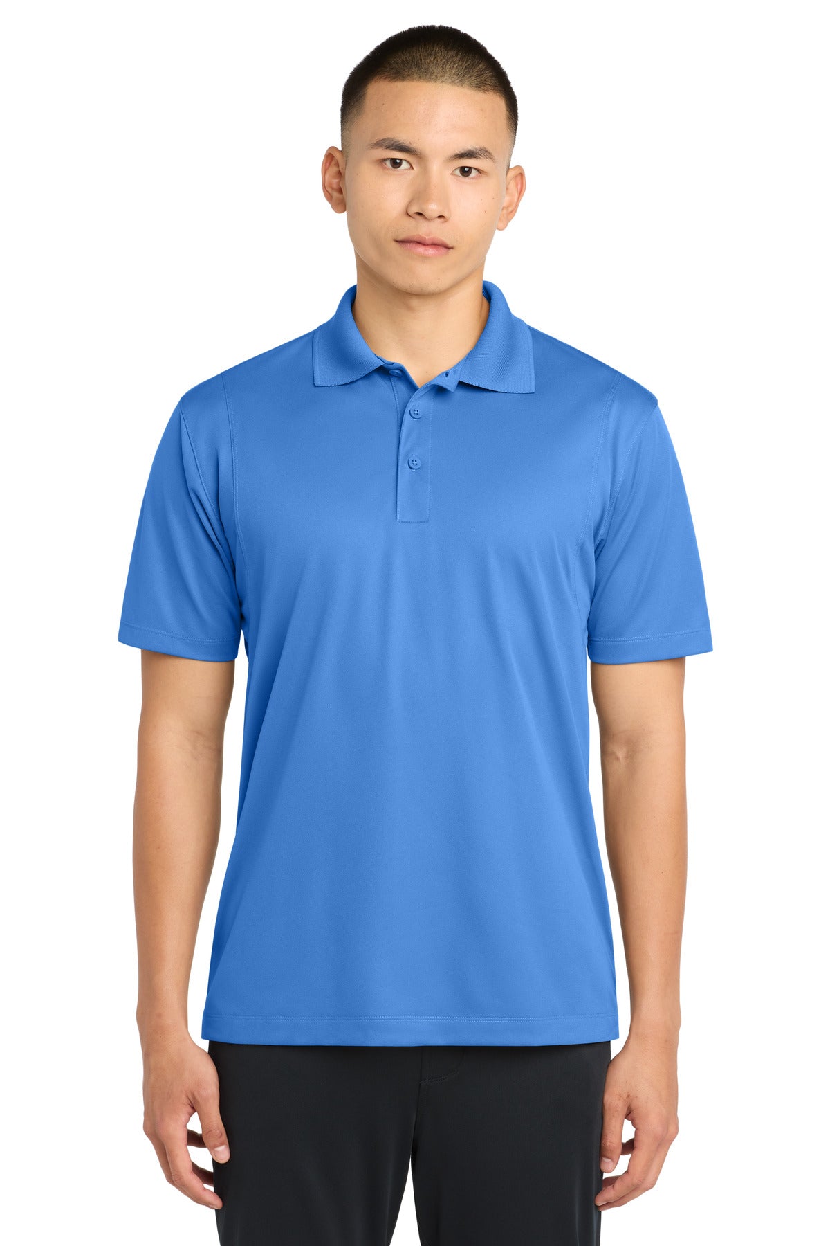 Custom logo Sport-Tek® Tall Micropique Sport-Wick® Polo. TST650 in Blue Lake