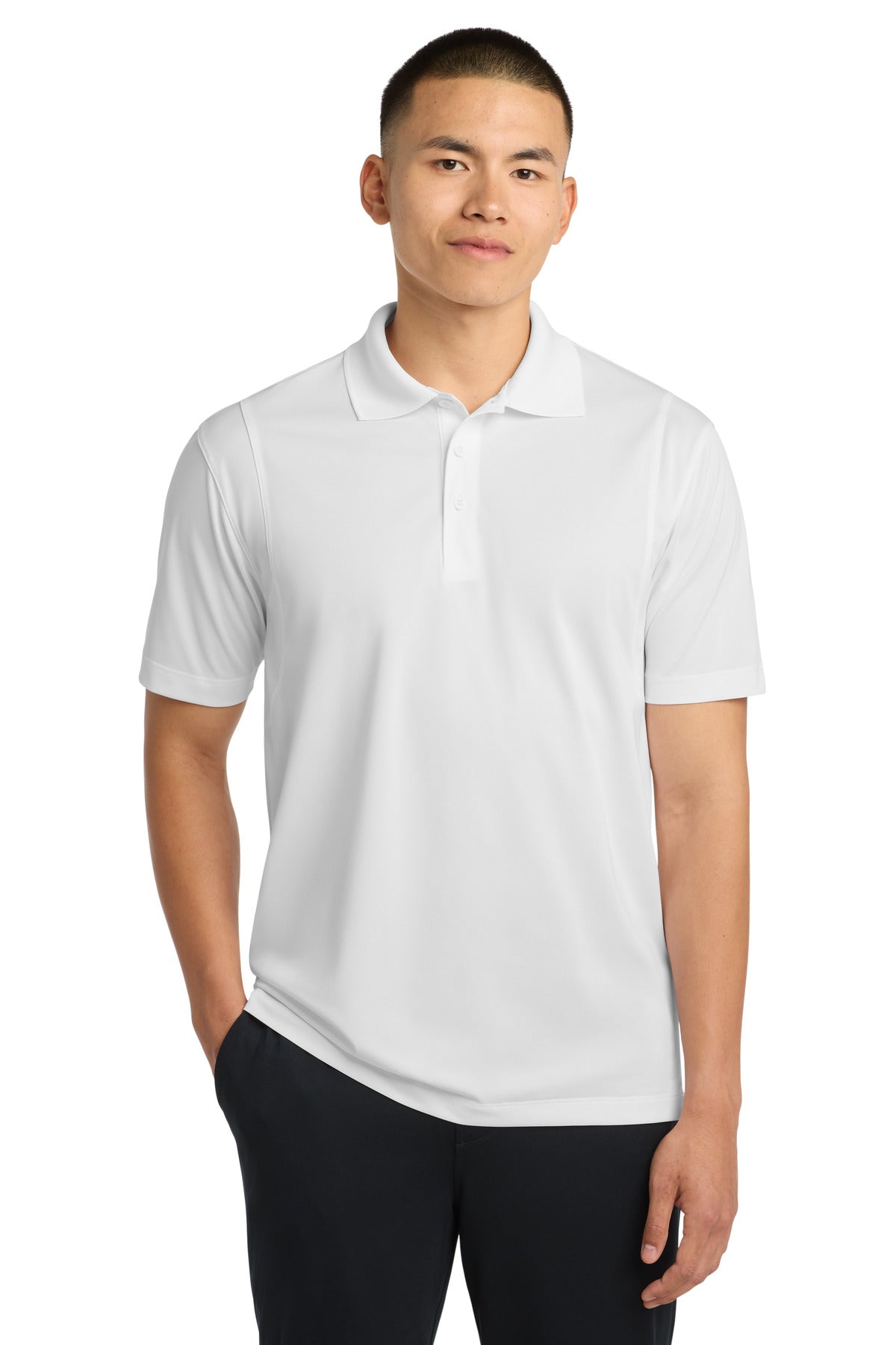 Custom logo Sport-Tek® Tall Micropique Sport-Wick® Polo. TST650 in White