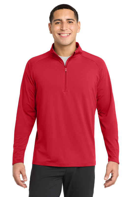 Custom logo Sport-Tek® Tall Sport-Wick® Stretch 1/4-Zip Pullover. TST850 in True Red