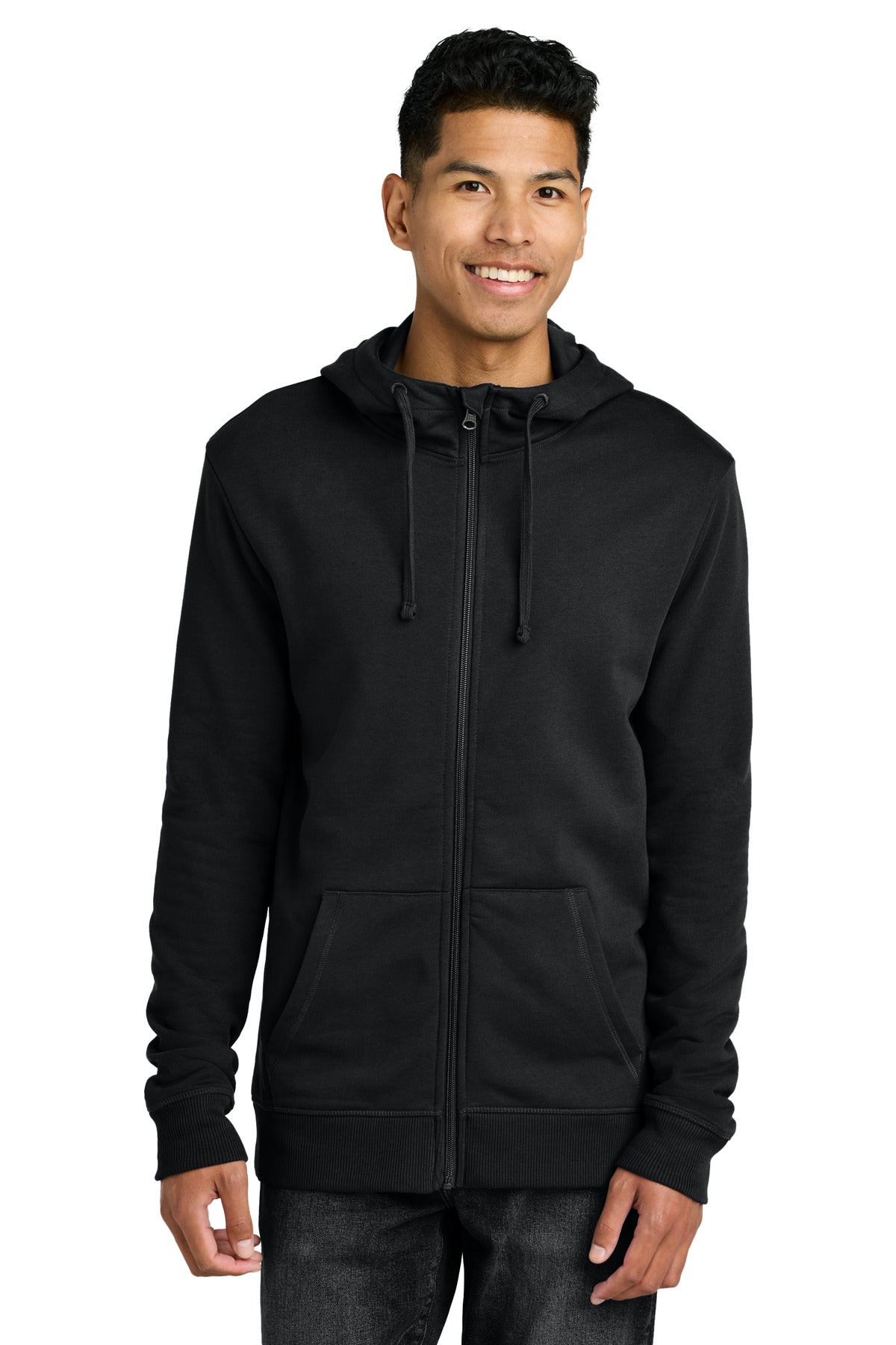 Custom logo LIMITED EDITION tentree® Organic Cotton Fleece Full-Zip Hoodie TTCM4367 in Meteorite Black