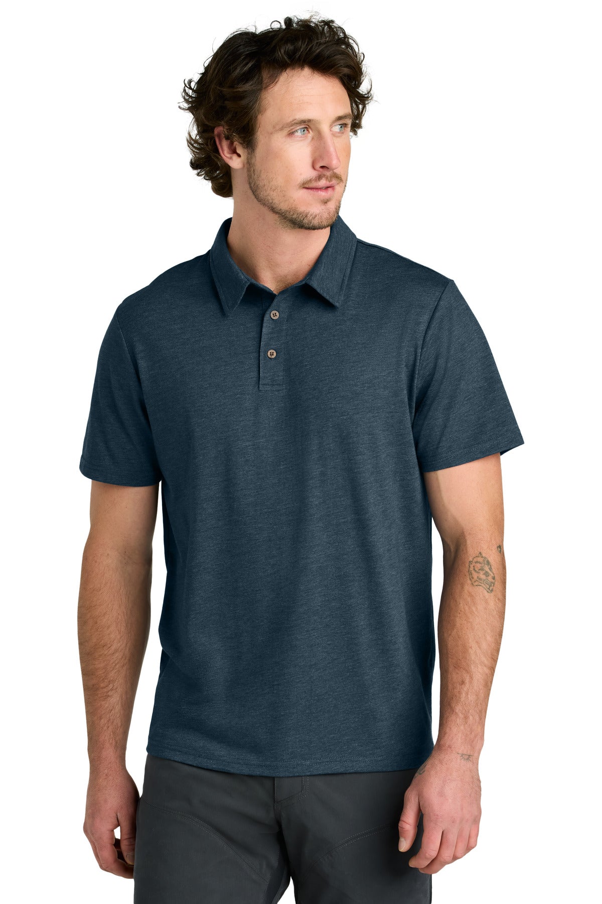 Custom logo LIMITED EDITION tentree® TreeBlend Polo TTCM5660 in Moonlit Ocean Heather
