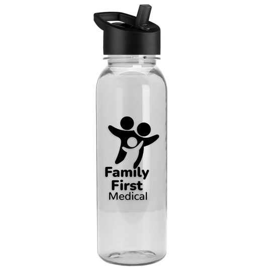 Flat-Sided Tritan® Bottle with Flip-Straw Lid - 24 oz.