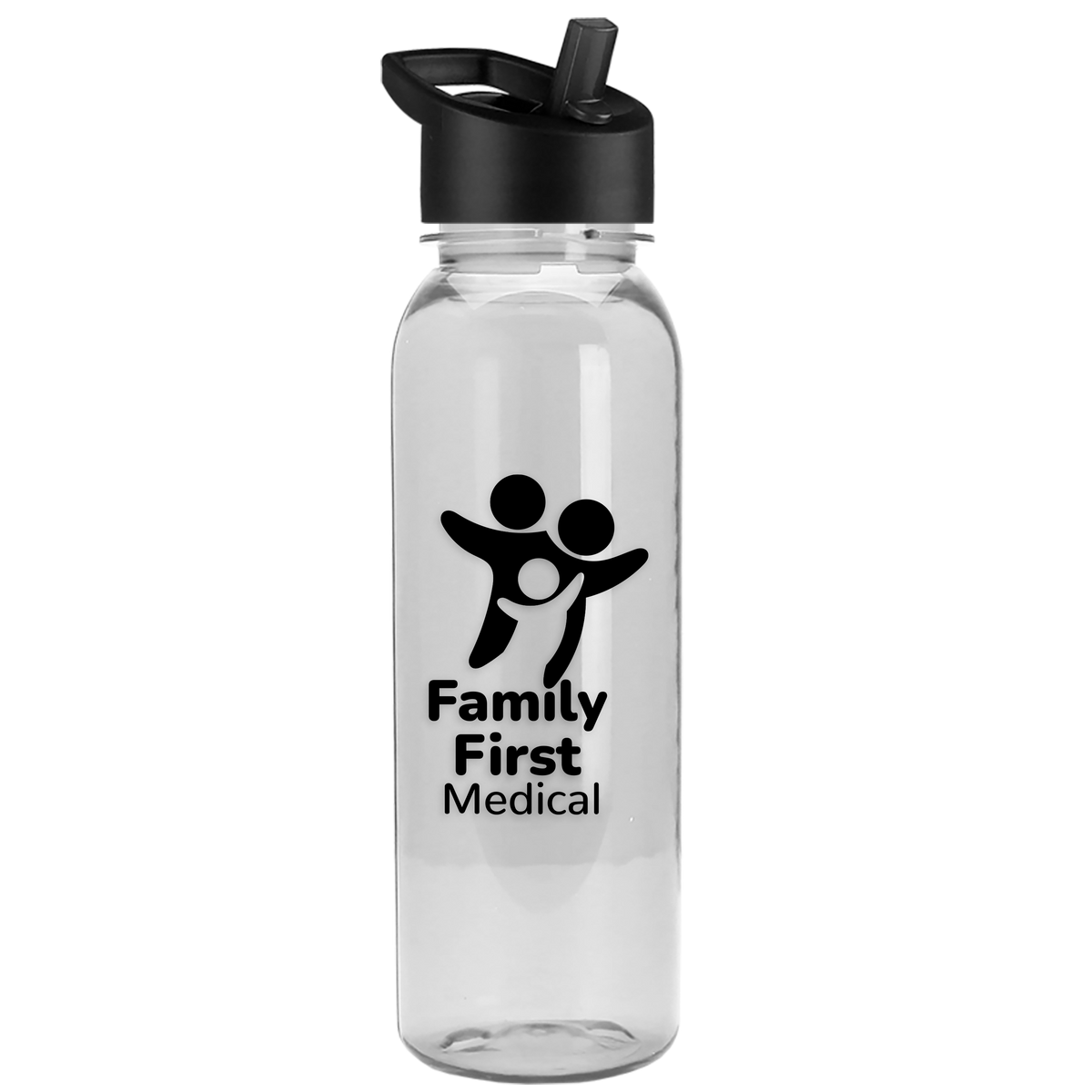 Custom logo Flat-Sided Tritan® Bottle with Flip-Straw Lid - 24 oz.