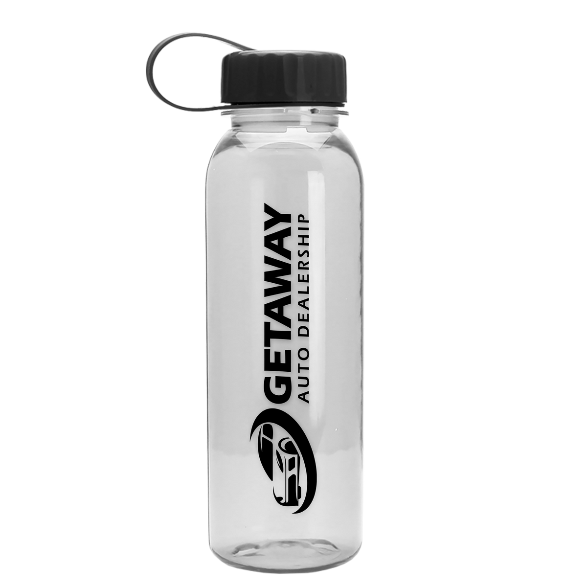 Custom logo Flat-Sided Tritan® Bottle with Tethered Lid - 24 oz.