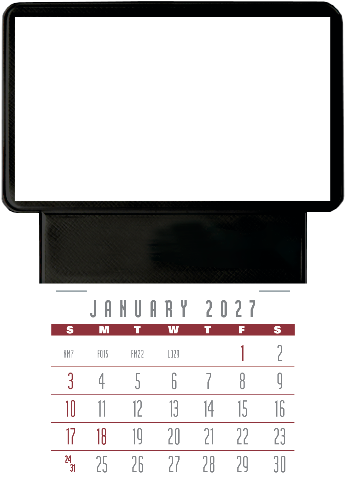 Press-N-Stick Business Card Holder With Imprint And Calendar Pad