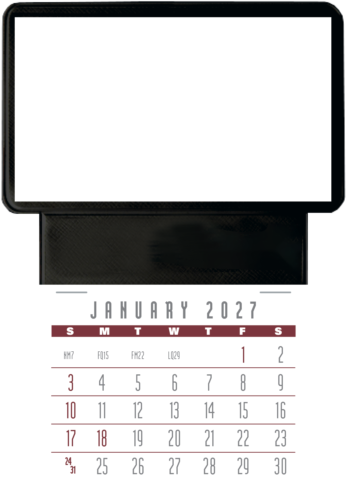 Press-N-Stick Business Card Holder With Imprint And Calendar Pad