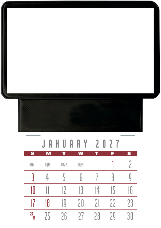Press-N-Stick Business Card Holder With Imprint And Calendar Pad